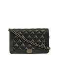 CHANEL Boy Chanel Matelassé Coco Mark Chain Wallet / Shoulder Bag