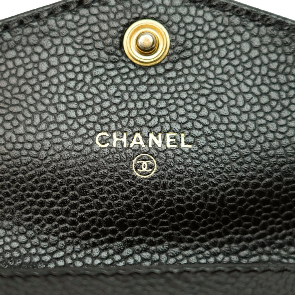 CHANEL 1997–1999 Coco Mark Caviar Leather Long Wallet / Pouch