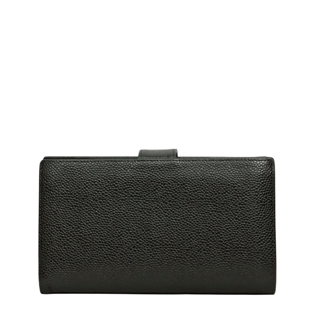 CHANEL 2003-2004 Coco Mark Caviar Skin Long Wallet