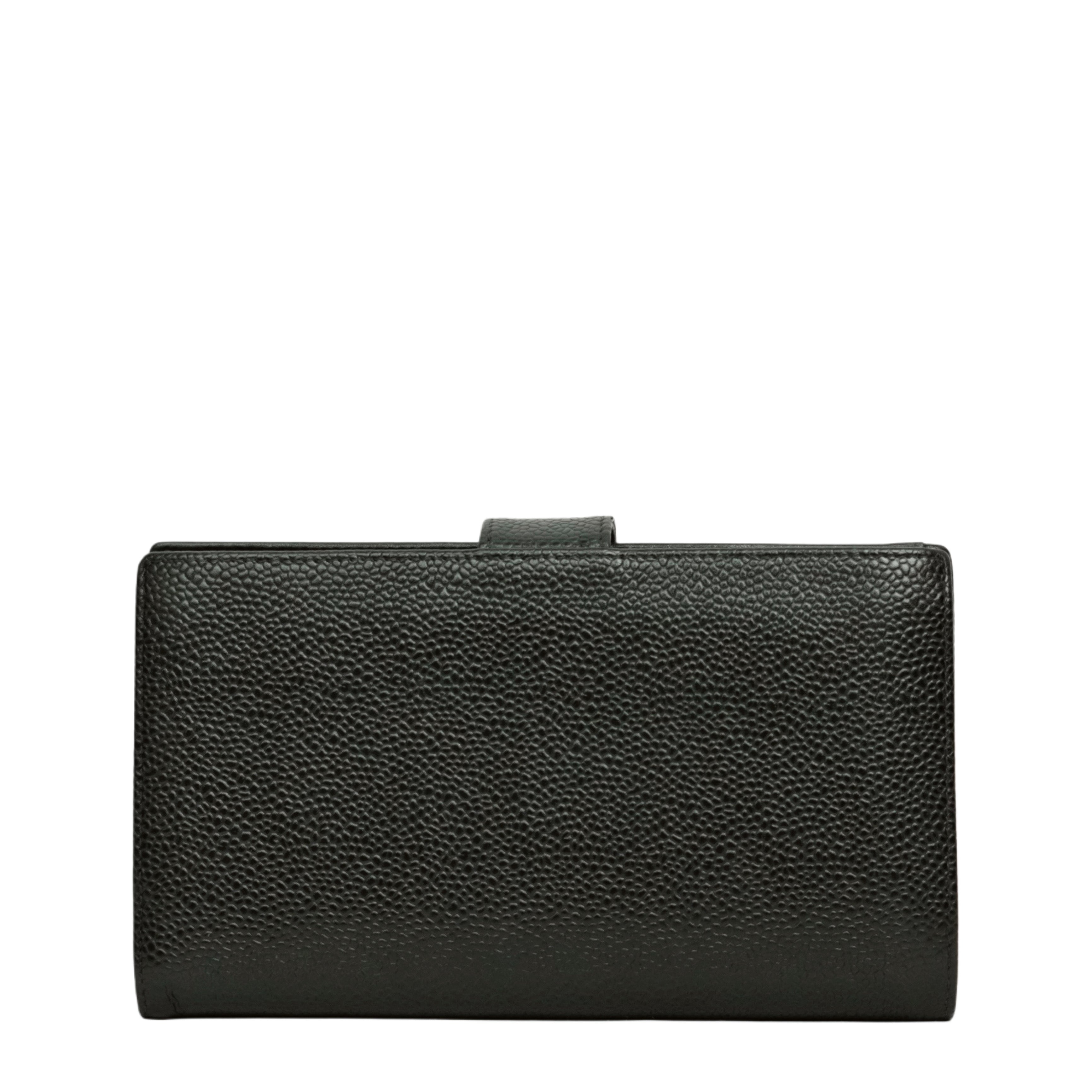 CHANEL 2003-2004 Coco Mark Caviar Skin Long Wallet