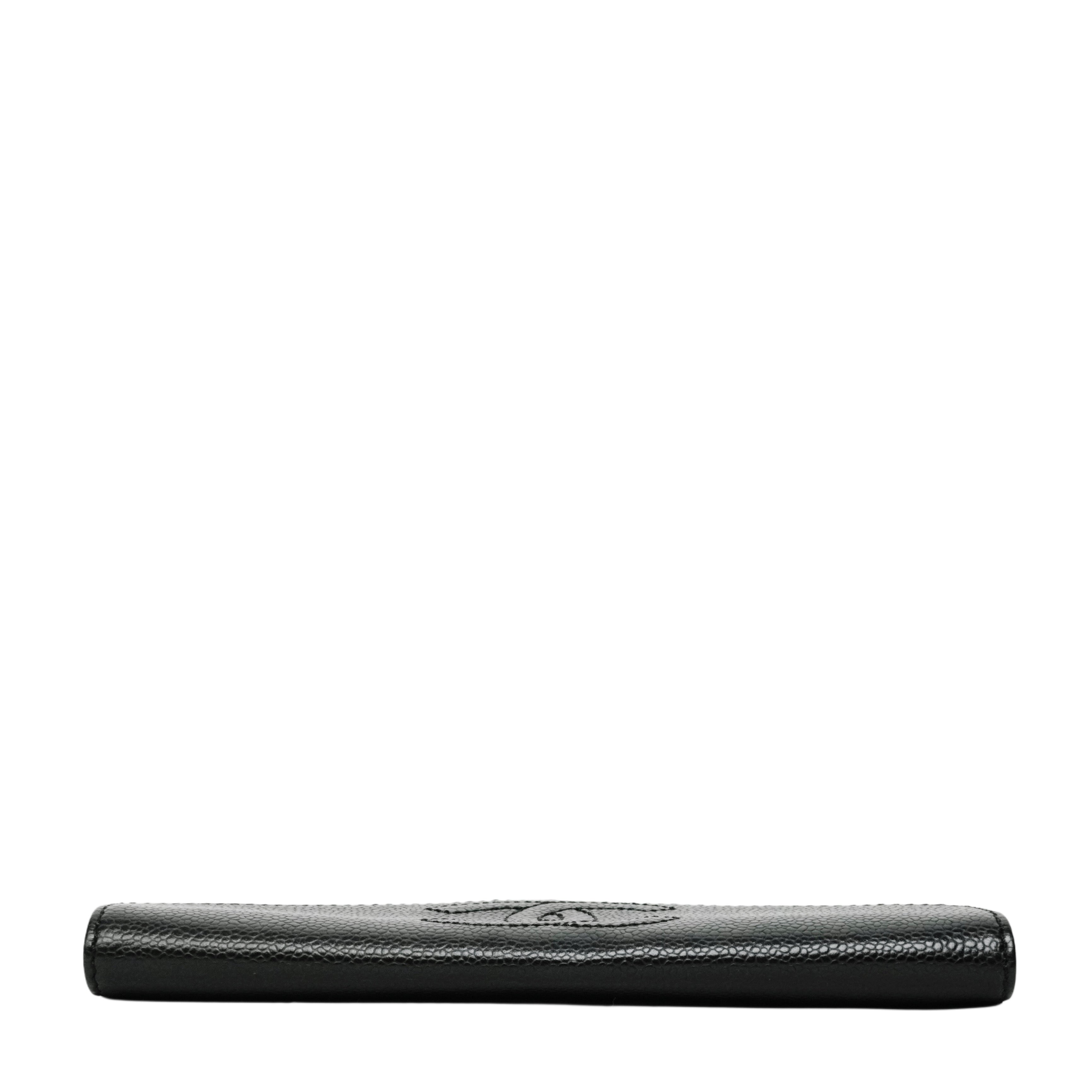 CHANEL 1997–1999 Coco Mark Caviar Leather Long Wallet / Pouch