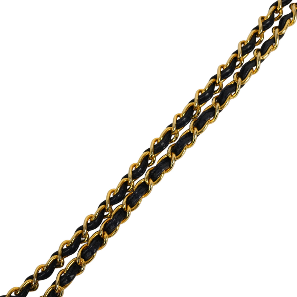 CHANEL 1986-1988 Matelasse Fringe Chain Satin Shoulder Bag