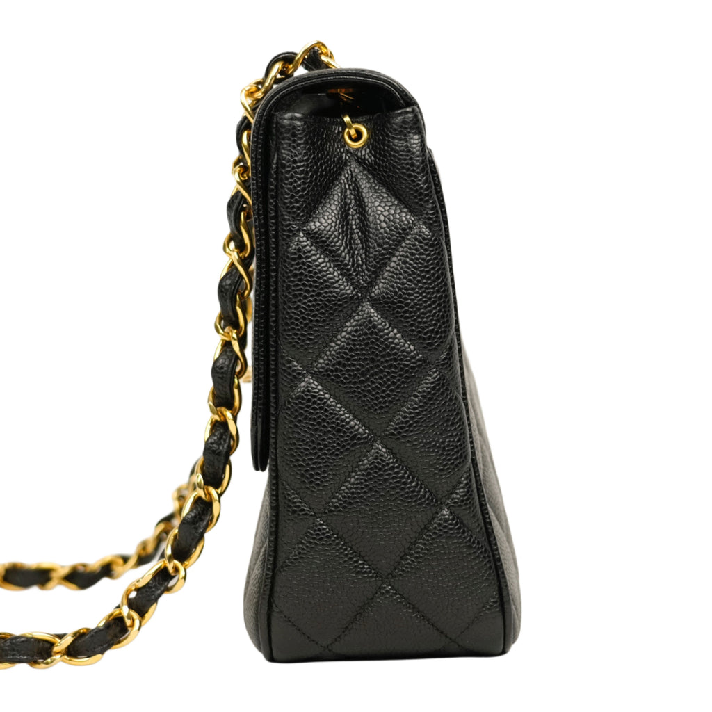 CHANEL 1994–1996 Coco Mark Matelassé Caviar Skin Shoulder Bag
