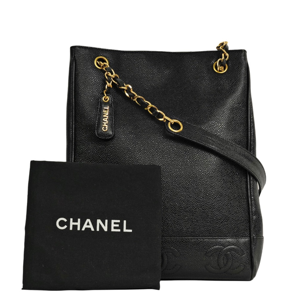 CHANEL 1996–1997 Coco Mark Matelassé Caviar Skin Tote Bag / Shoulder Bag