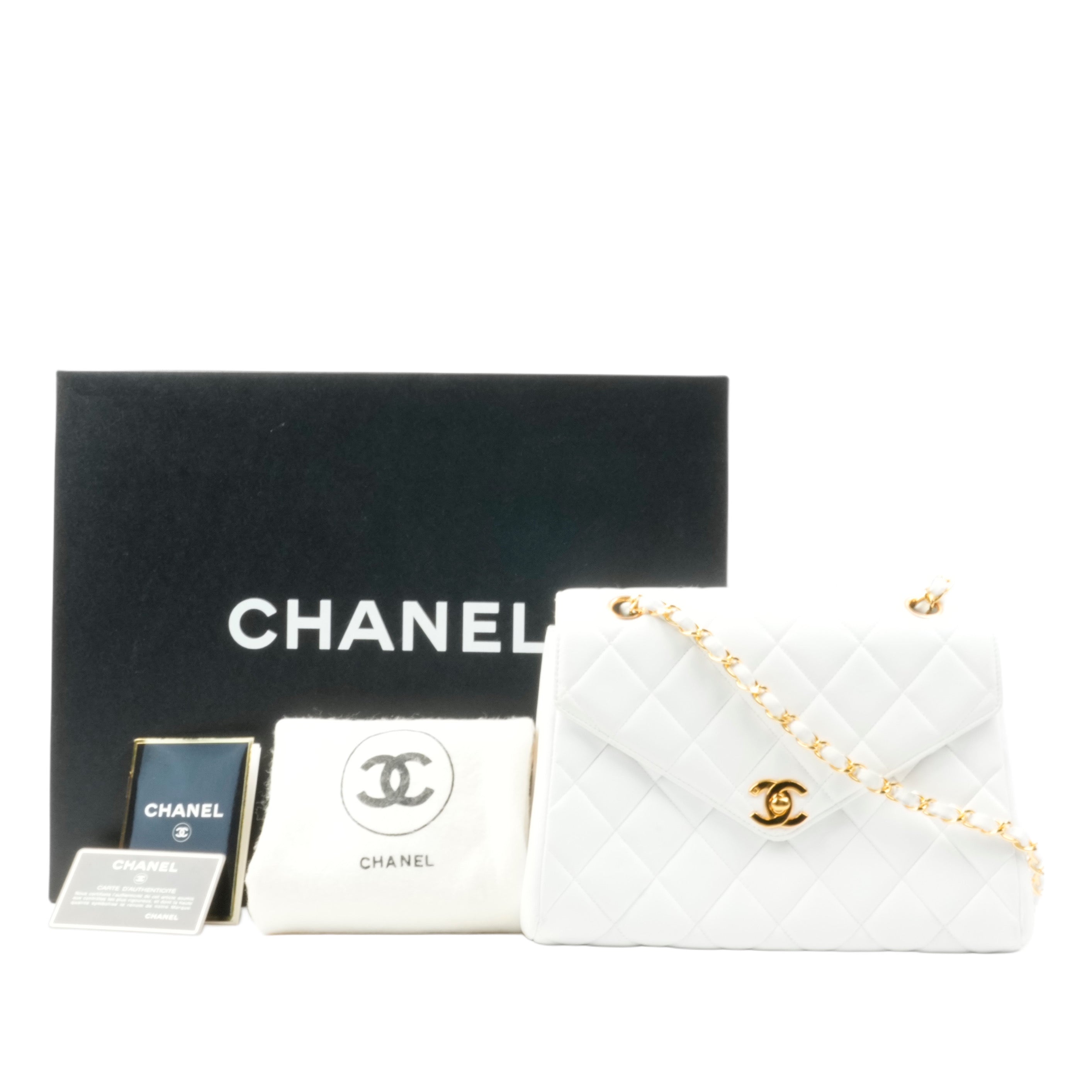CHANEL 1994-1996 Matelassé Chain V-Flap Lambskin Shoulder Bag