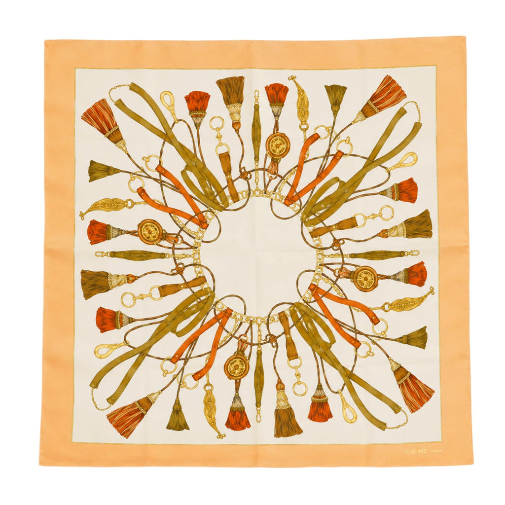 CELINE Tassel Chain Carre 90 Scarf