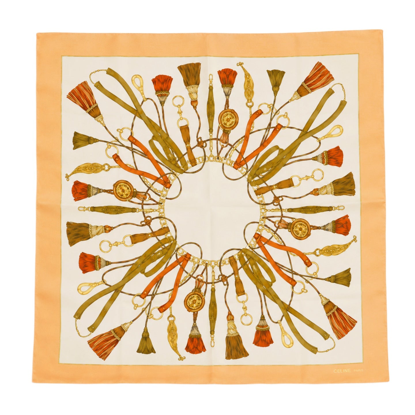 CELINE Tassel Chain Carre 90 Scarf