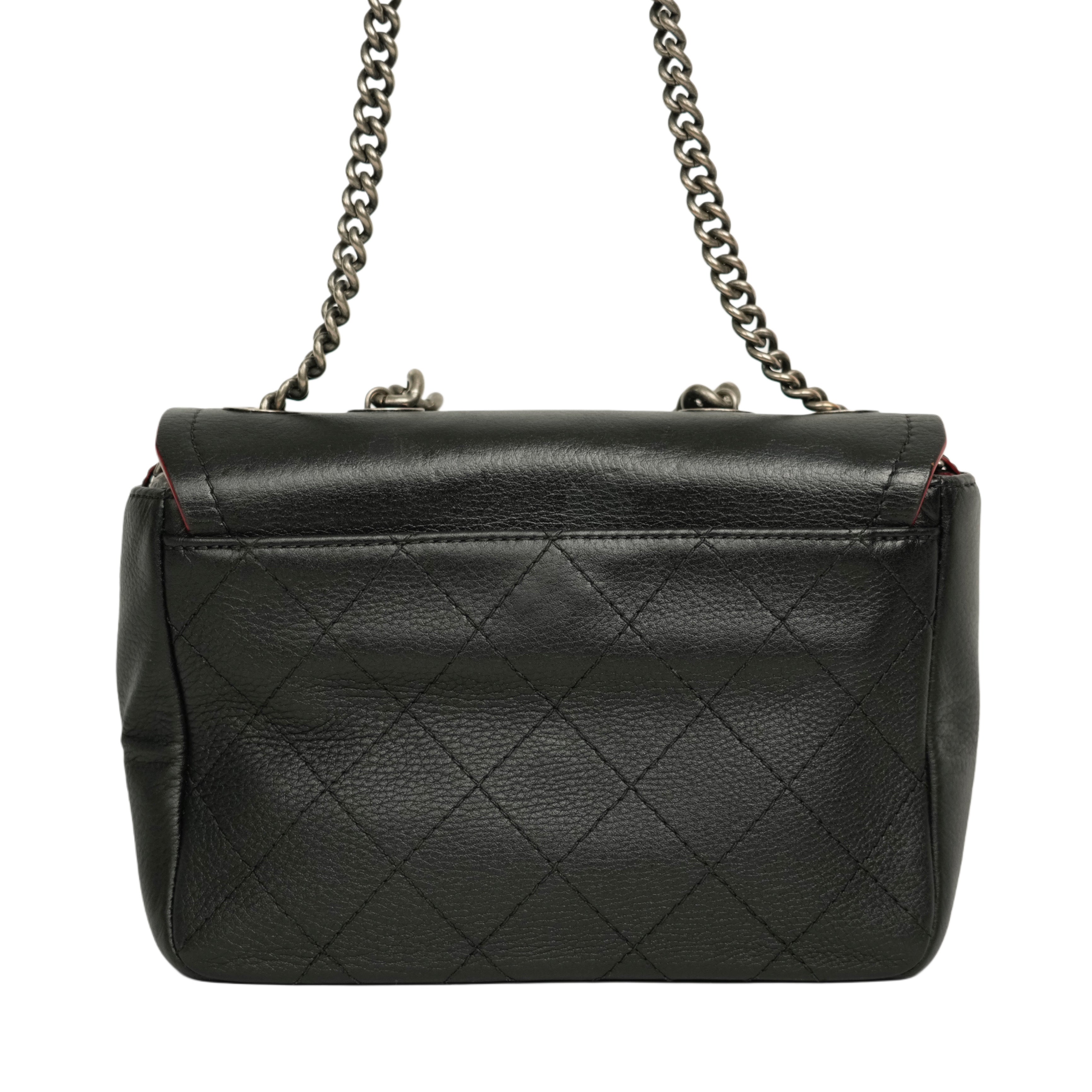 CHANEL Coco Mark Chain Aged Metal Hardware Handbag / Shoulder Bag
