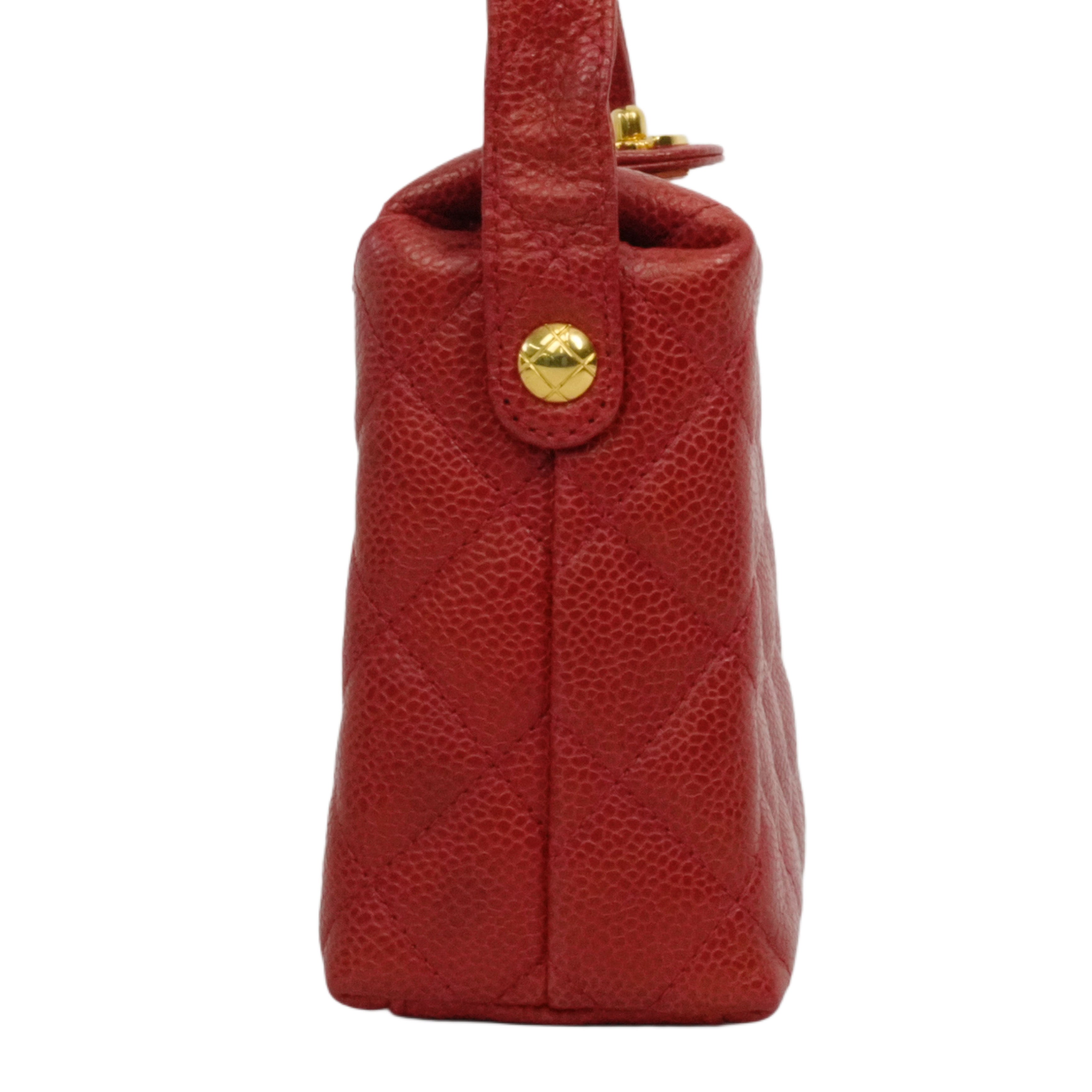 CHANEL 1991–1994 Matelassé Coco Mark Caviar Skin Shoulder Bag