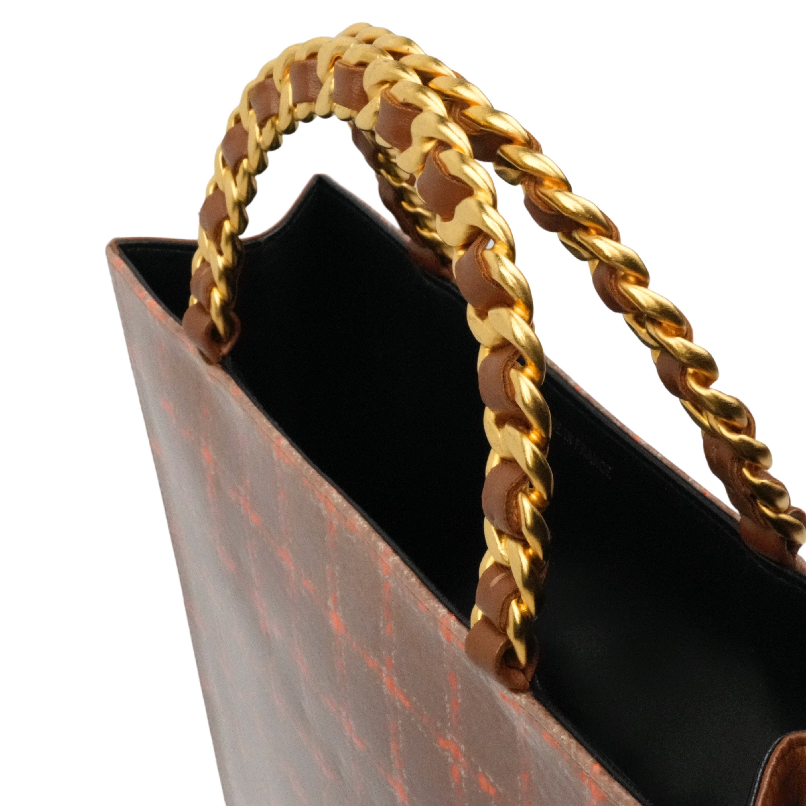 CHANEL 1994-1996 Chocobar Patent Chain Tote Bag/Handbag