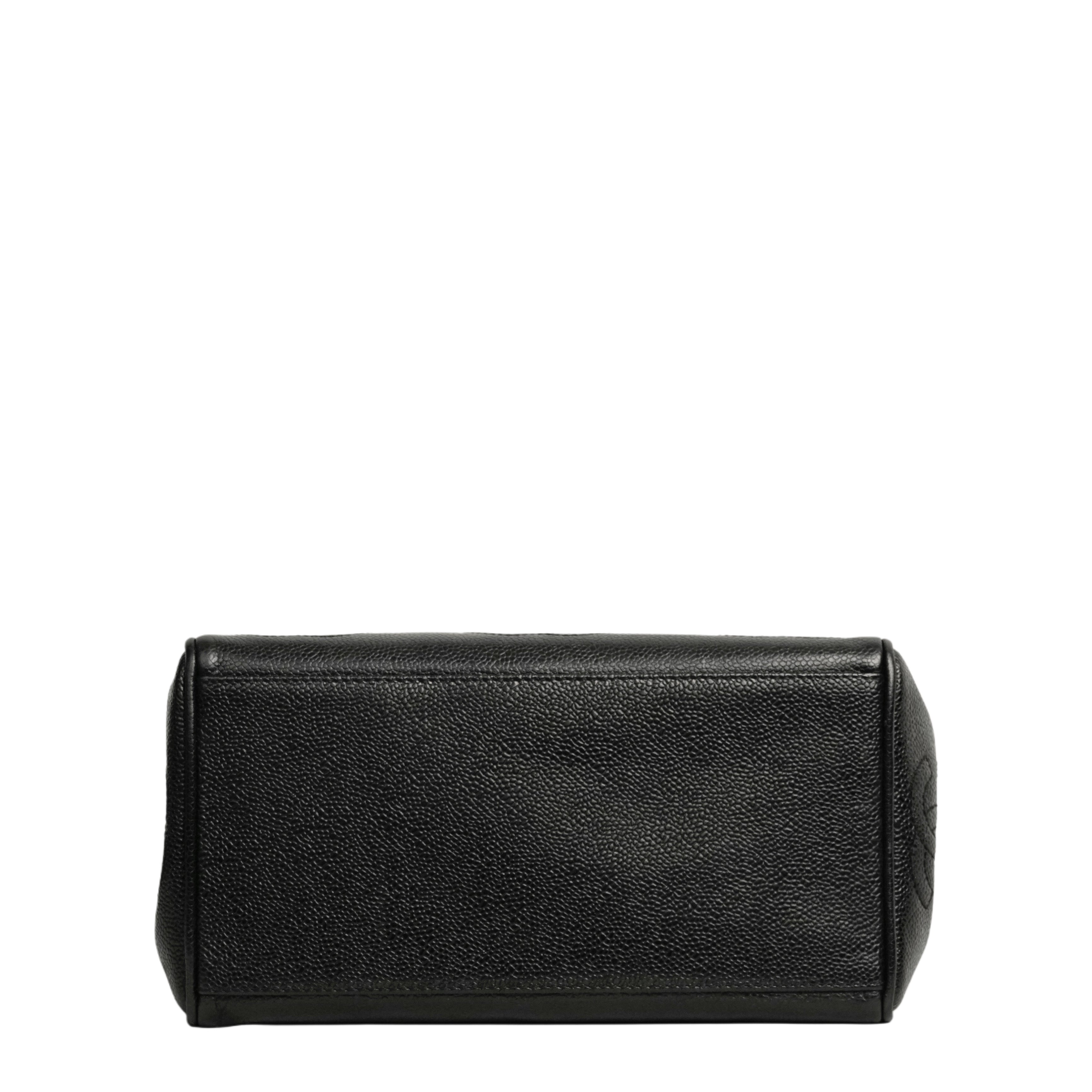 CHANEL 1996–1997 Coco Mark Matelassé Caviar Skin Tote Bag / Shoulder Bag