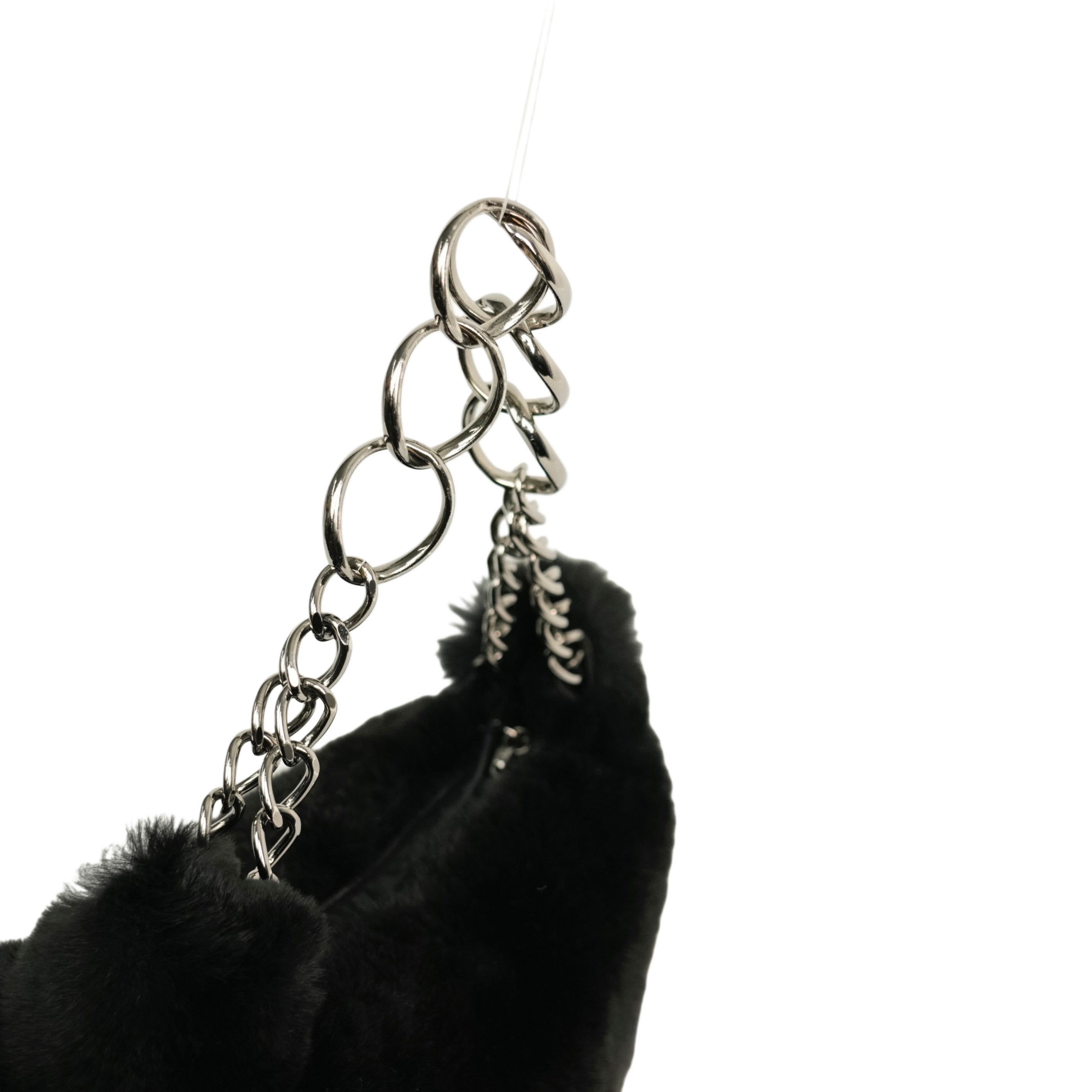 CHANEL 2002–2003 Fur Coco Mark Chain Shoulder Bag