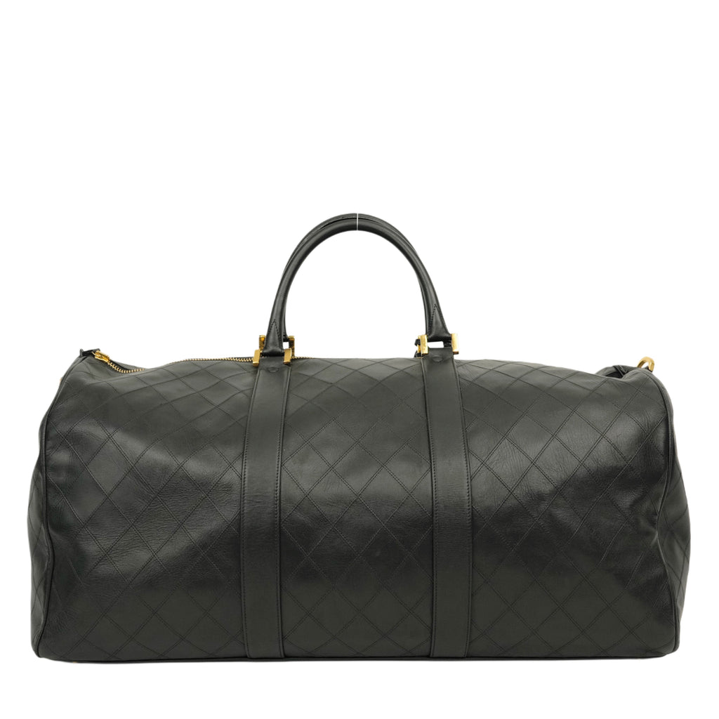 CHANEL 1991–1994 Matelassé Boston 60 Handbag / Shoulder Bag 2-Way