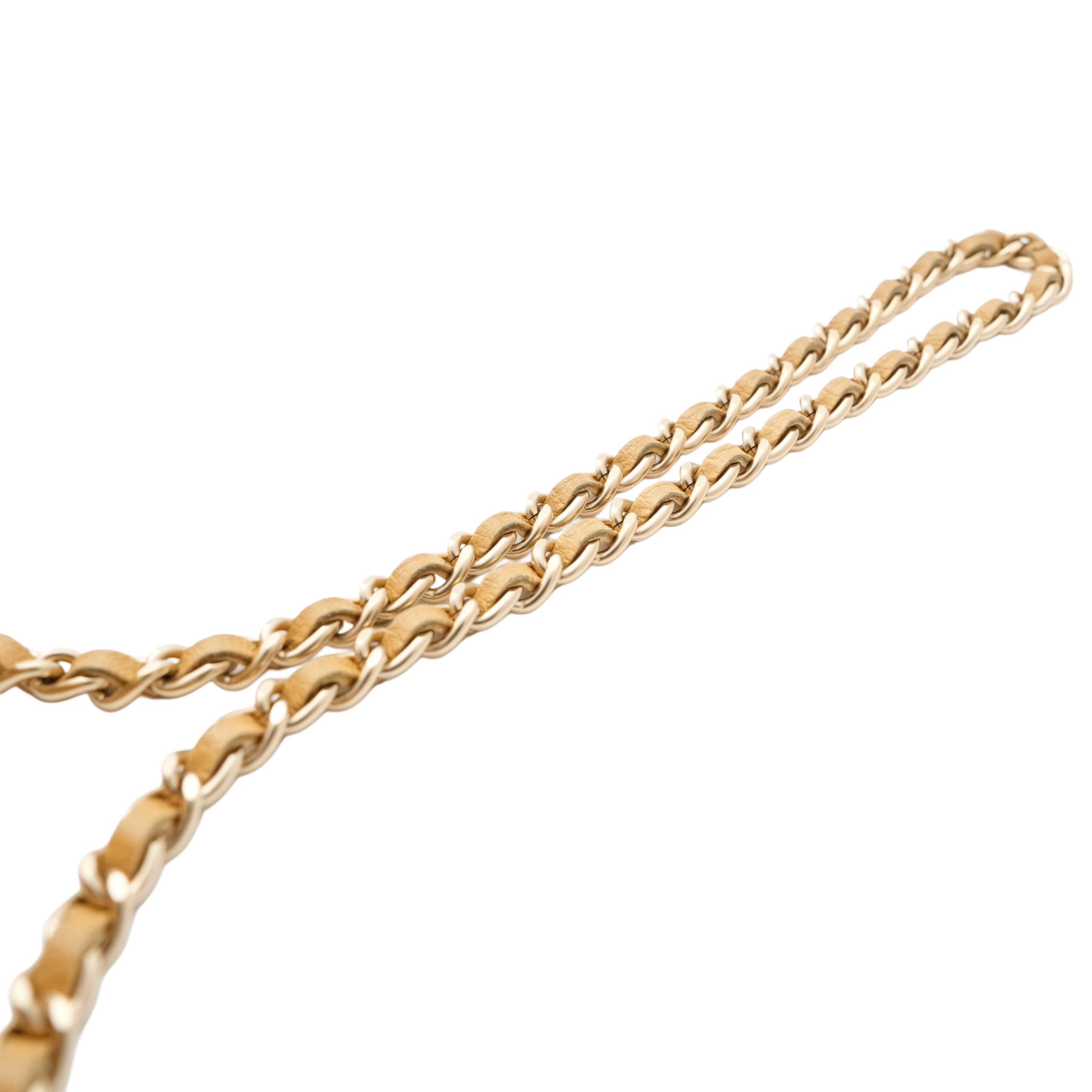 CHANEL 2003-2004 Embossed Logo Chain Double-Front Flap Shoulder Bag