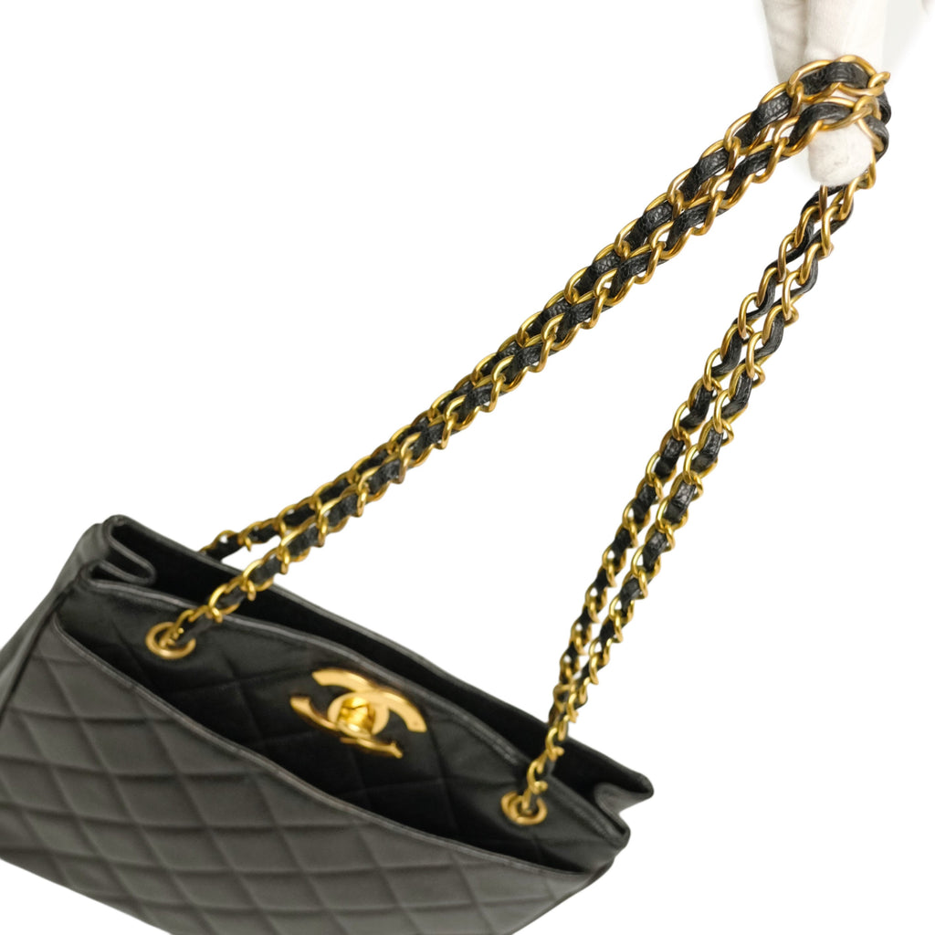 CHANEL 1997–1999 Coco Mark Matelassé Caviar Skin Tote Bag / Shoulder Bag