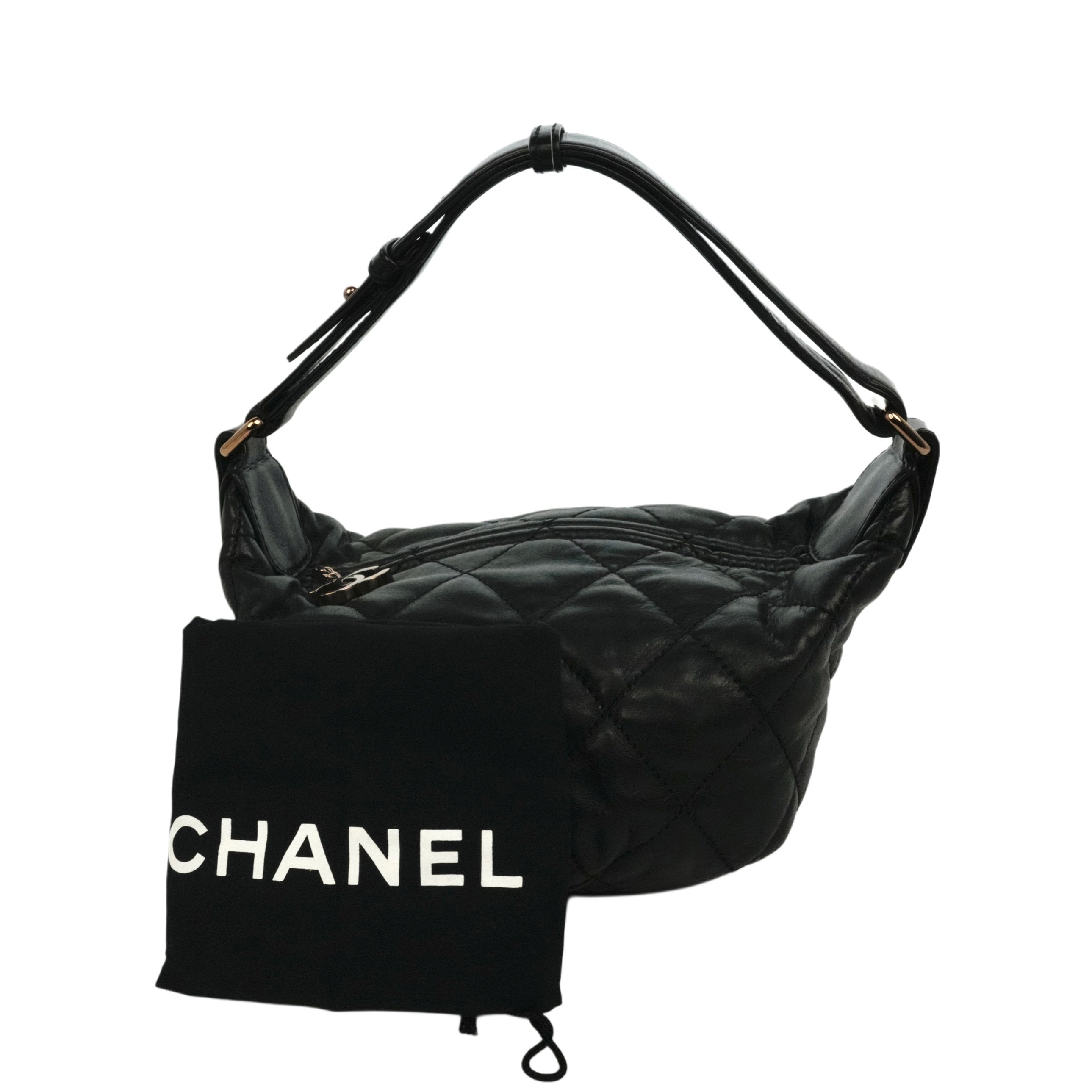 CHANEL 2005-2006 Coco Mark Wild Stitch Lambskin Shoulder Bag