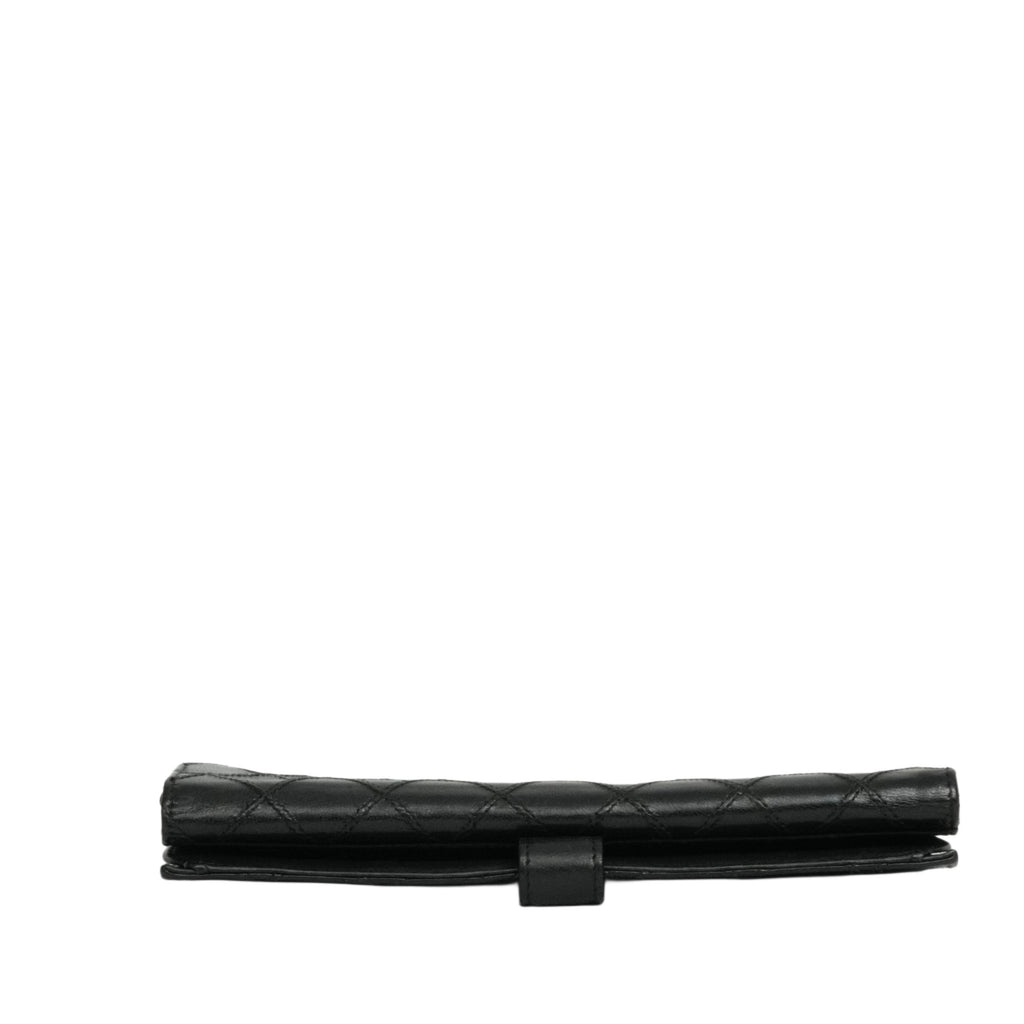 CHANEL 2009–2010 Matelassé Coco Mark Bi-Fold Long Wallet