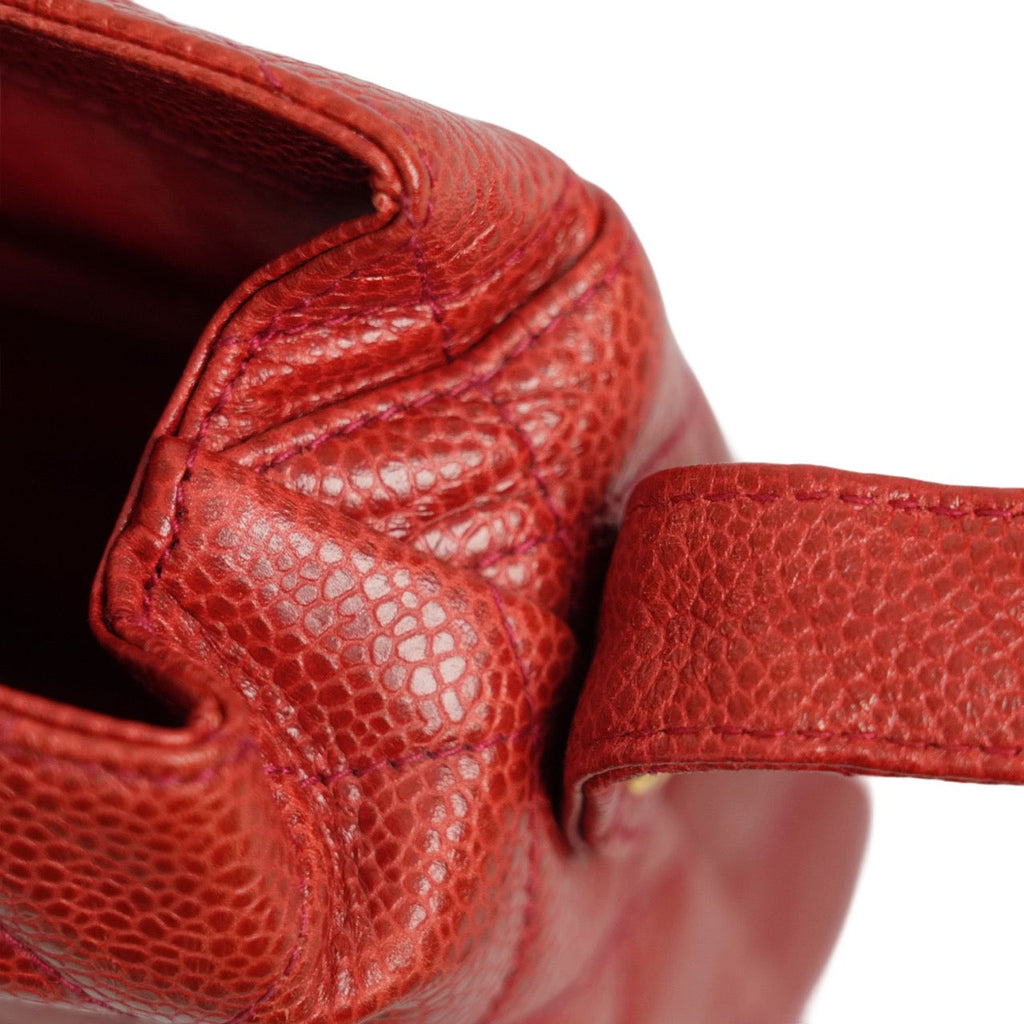 CHANEL 1991–1994 Matelassé Coco Mark Caviar Skin Shoulder Bag