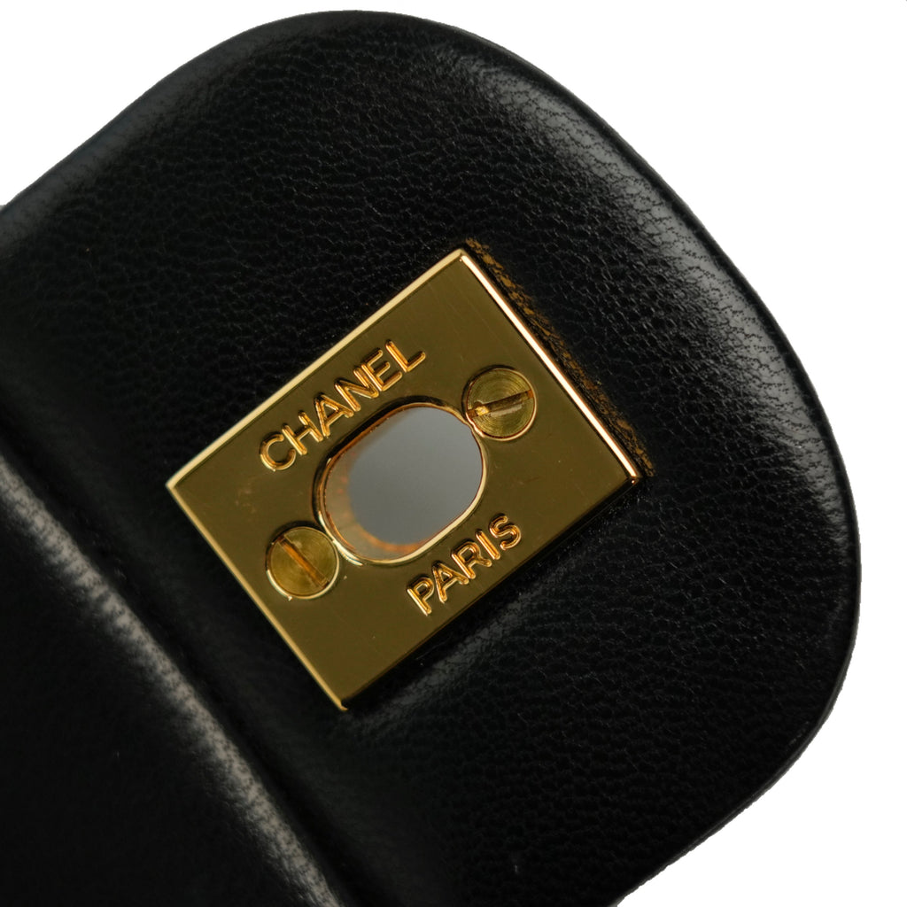 CHANEL 1994–1996 Matelassé Double Flap Lambskin Shoulder Bag