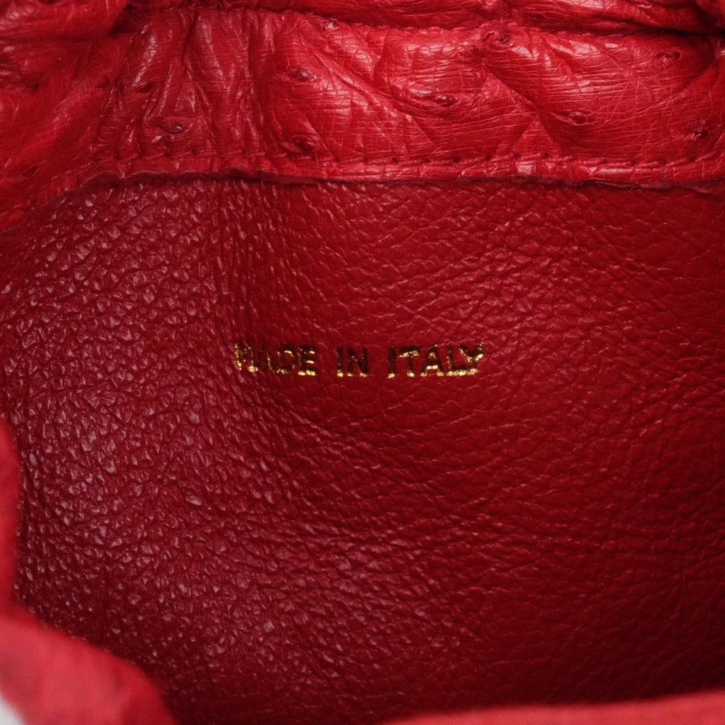 CHANEL 1986-1988 Drawstring Chain Ostrich Shoulder Bag