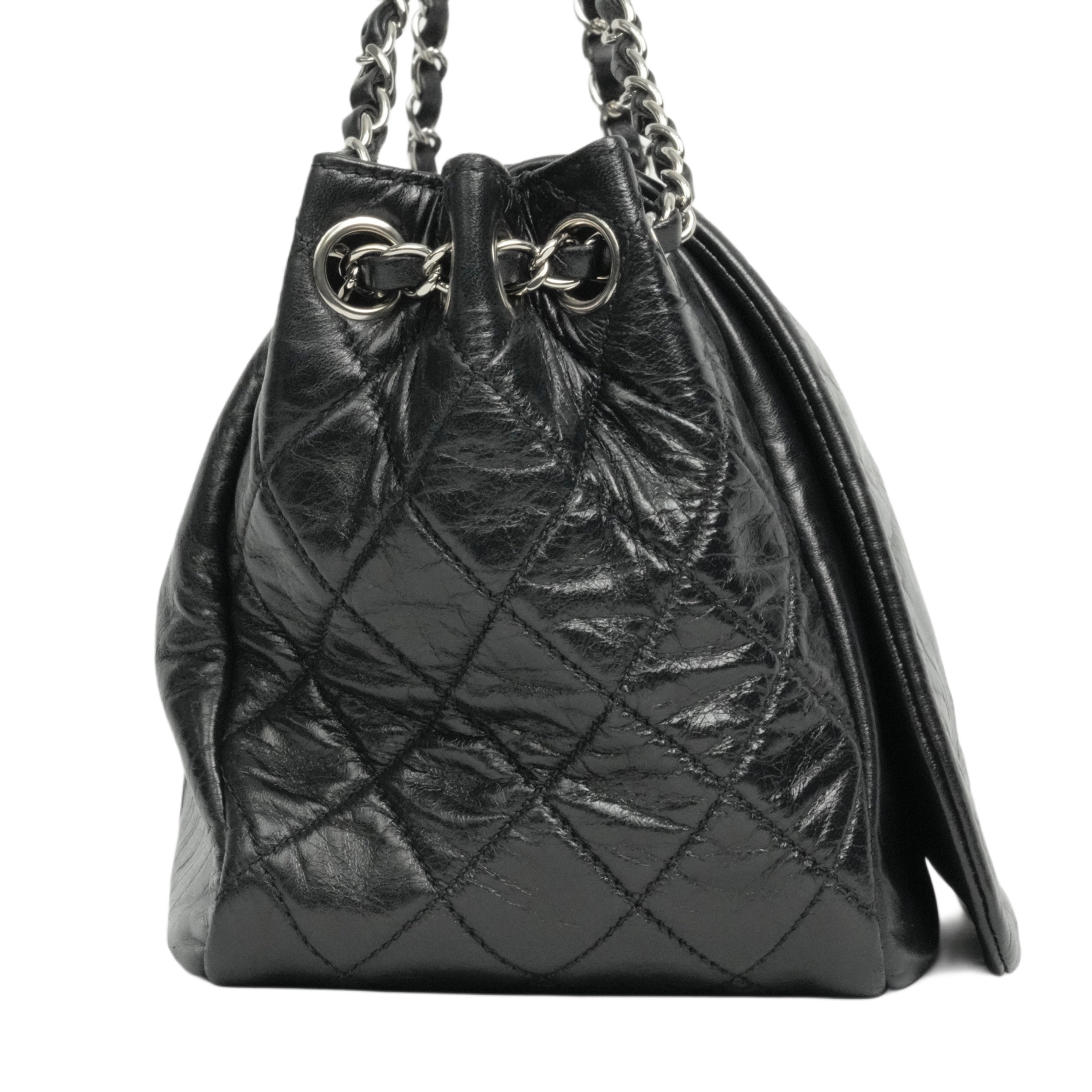 CHANEL 2009-2010 Matelassé Coco Mark Lambskin Shoulder Bag