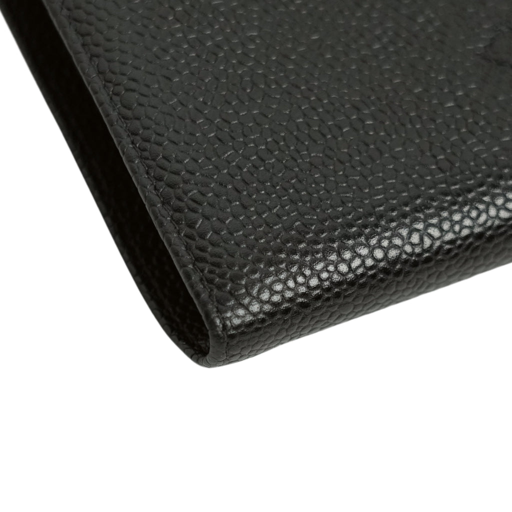 CHANEL 2003-2004 Coco Mark Caviar Skin Long Wallet