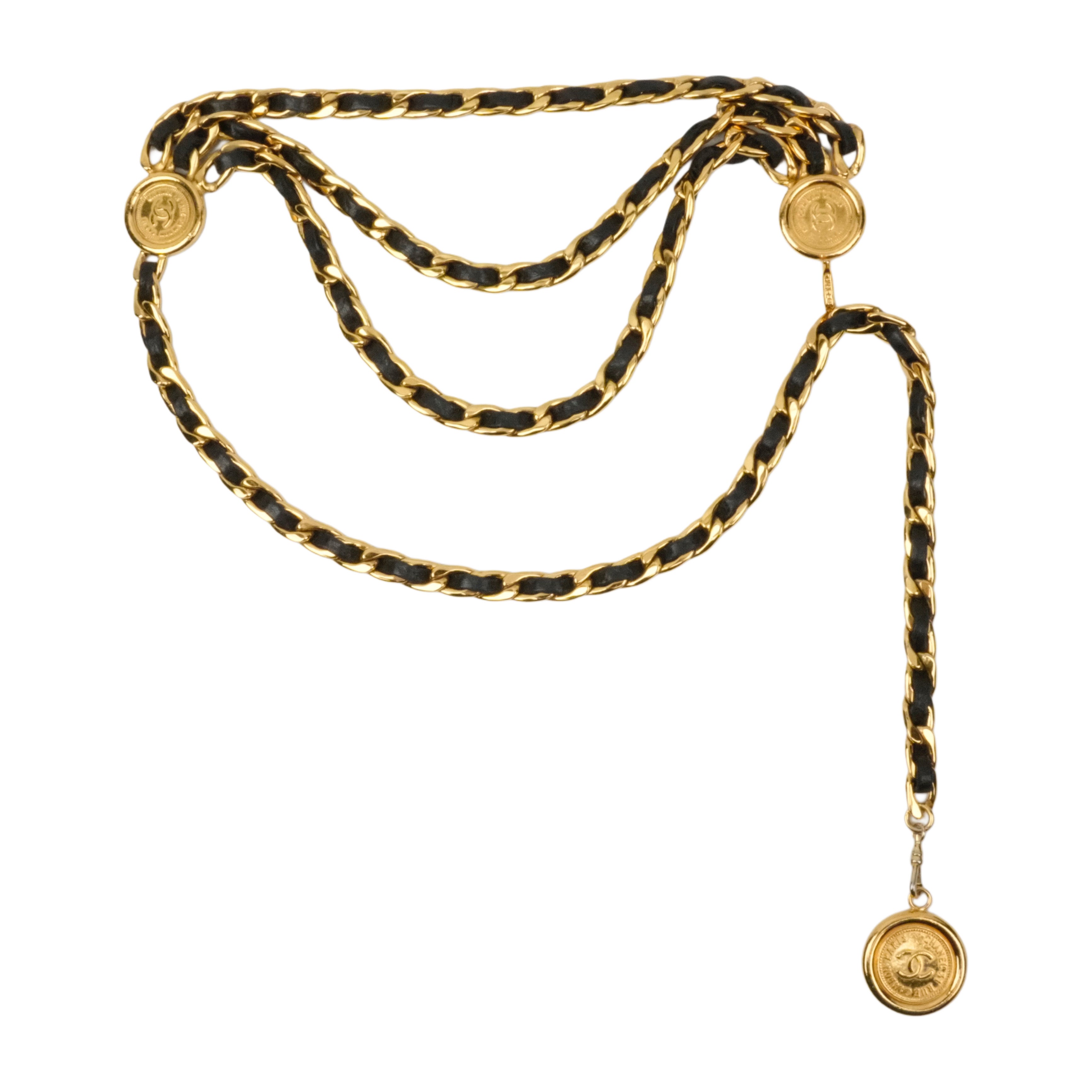 CHANEL Coco Mark Coin Triple Chain Belt