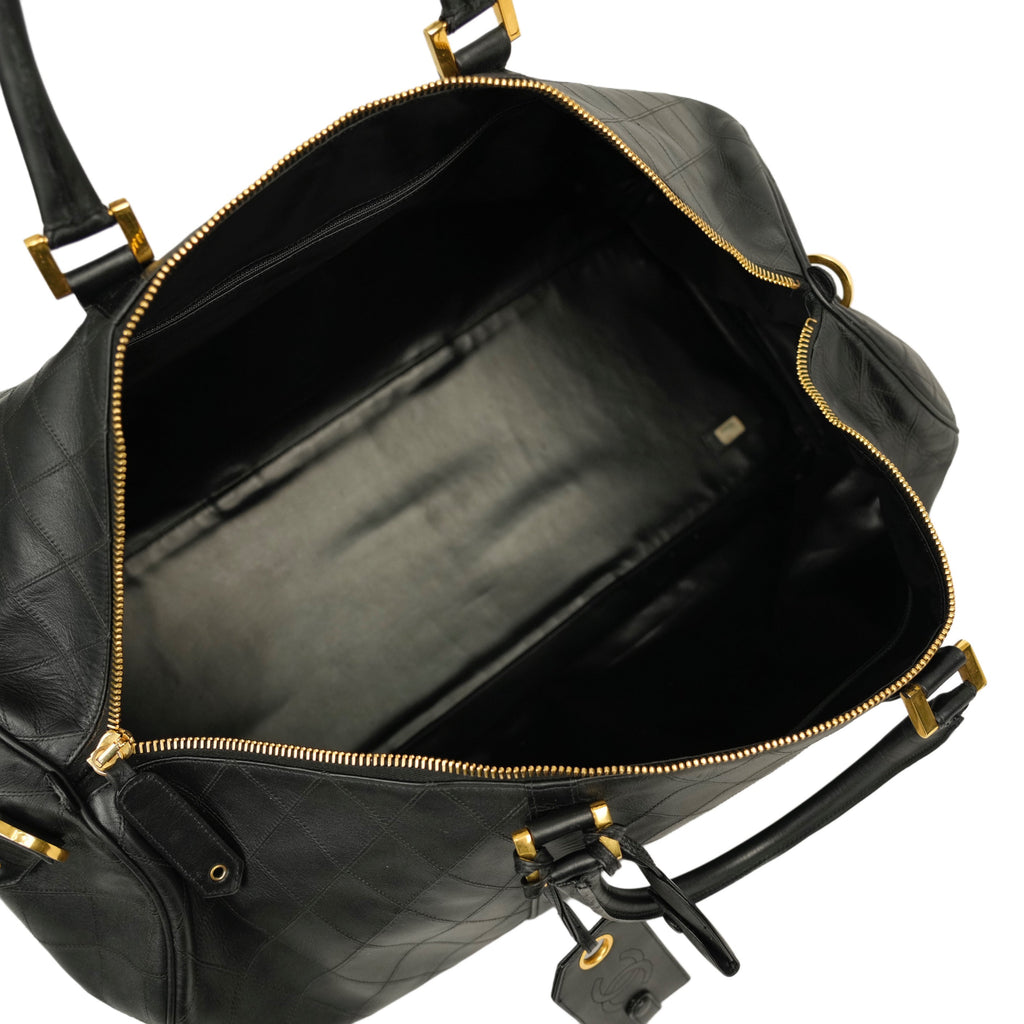 CHANEL 1991–1994 Matelassé Boston 60 Handbag / Shoulder Bag 2-Way