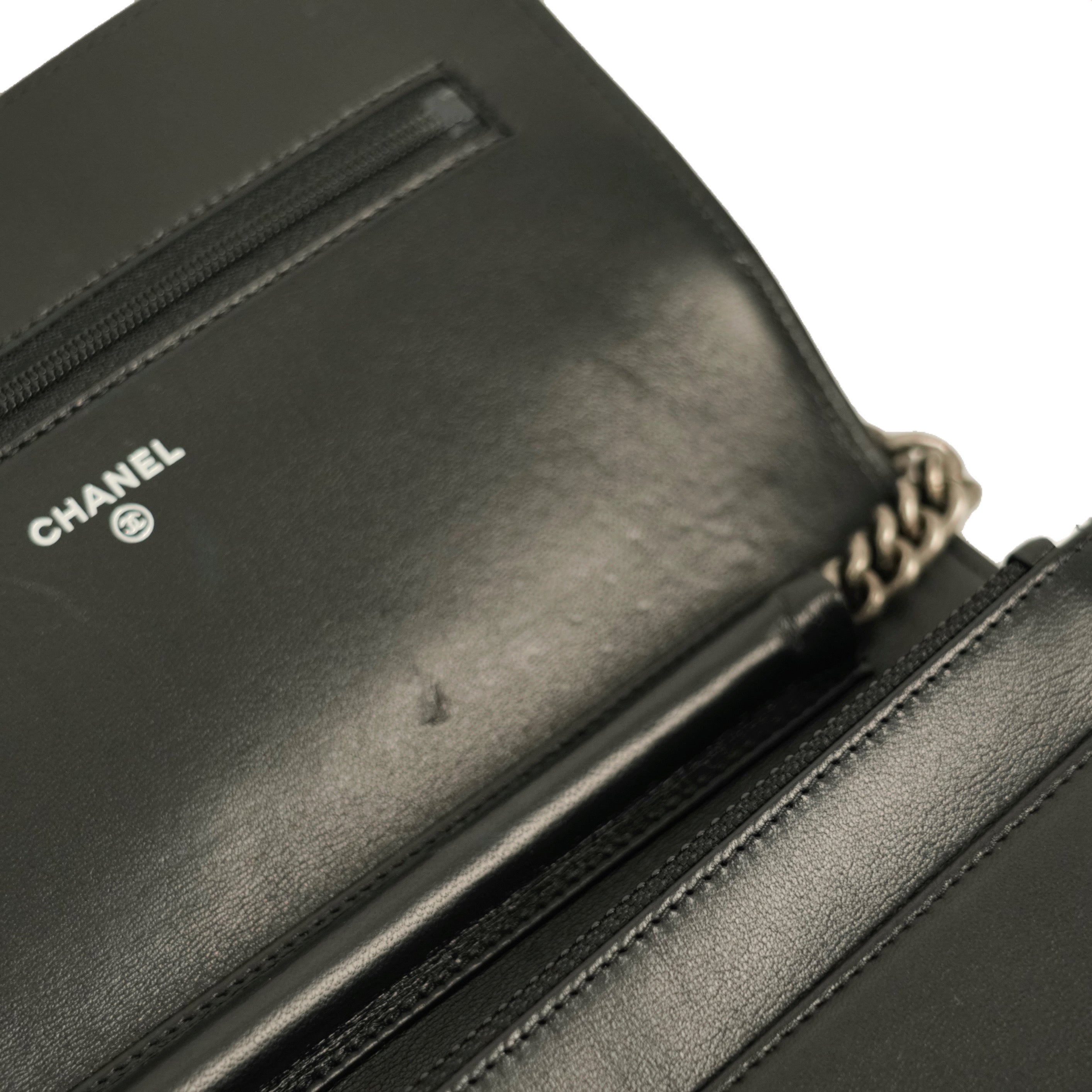 CHANEL Boy Chanel Matelassé Coco Mark Chain Wallet / Shoulder Bag