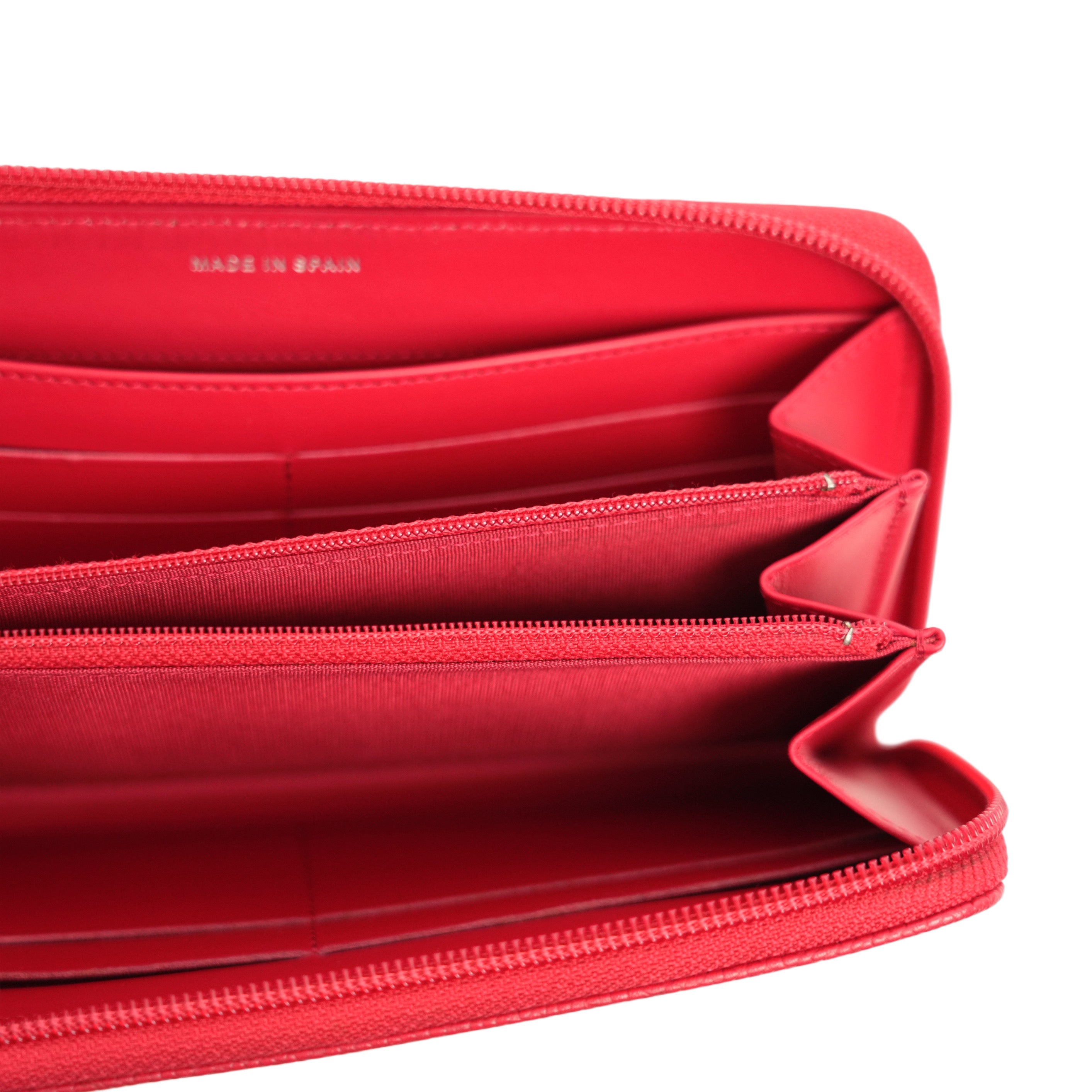 CHANEL 2013-2014 Caviar Skin Coco Mark Long Wallet