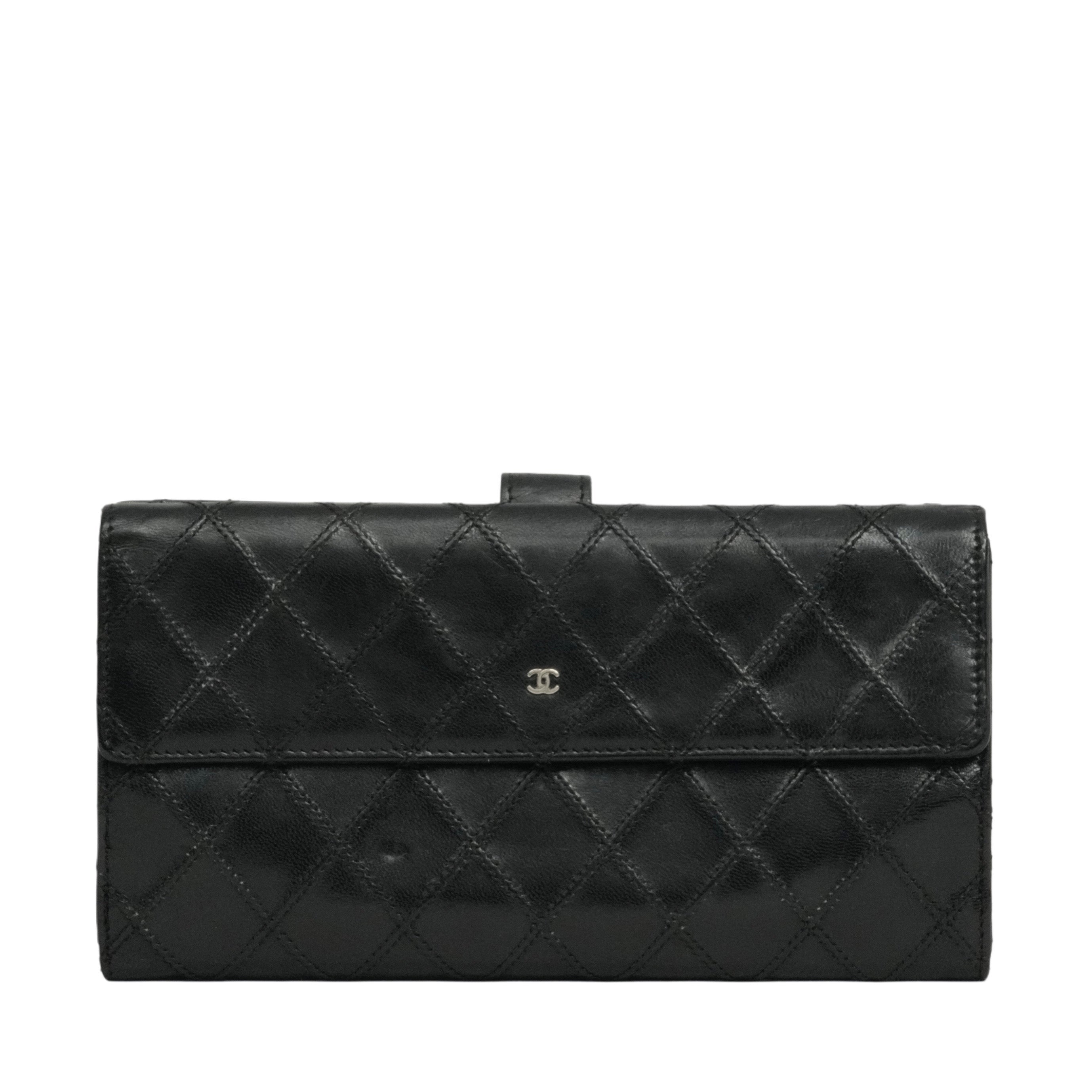 CHANEL 2009–2010 Matelassé Coco Mark Bi-Fold Long Wallet