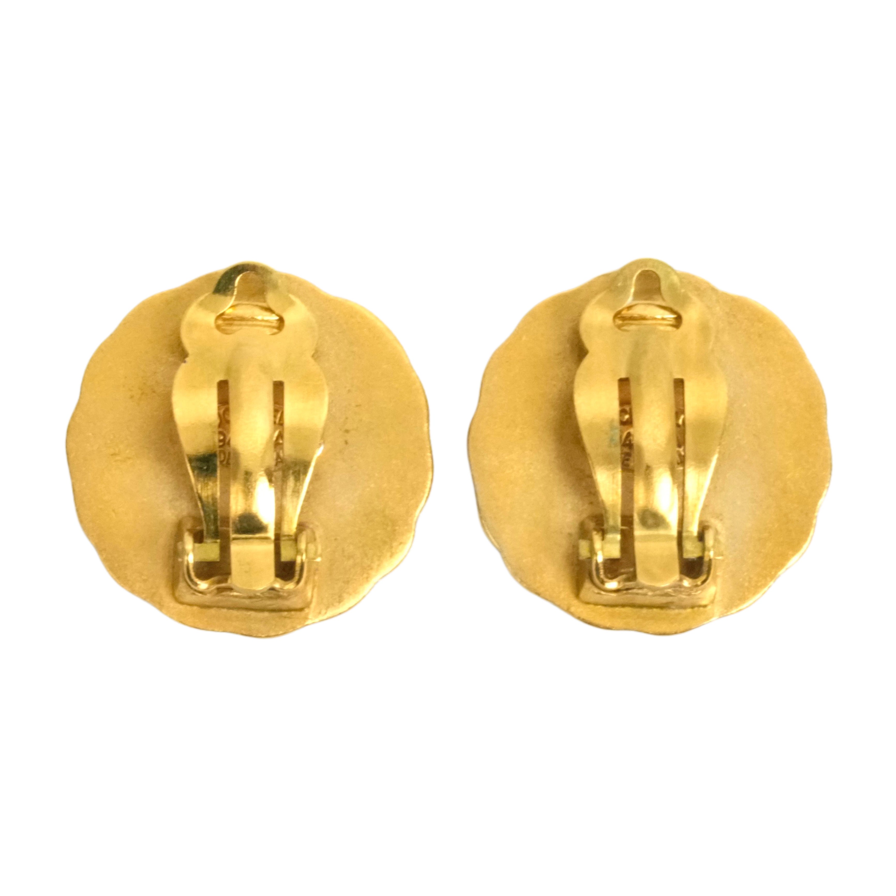 CHANEL Button Coco Mark Earrings