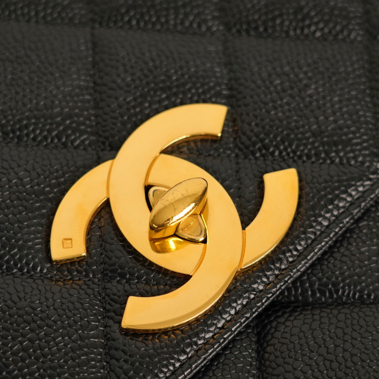 CHANEL 1994–1996 Coco Mark Matelassé Caviar Skin Shoulder Bag