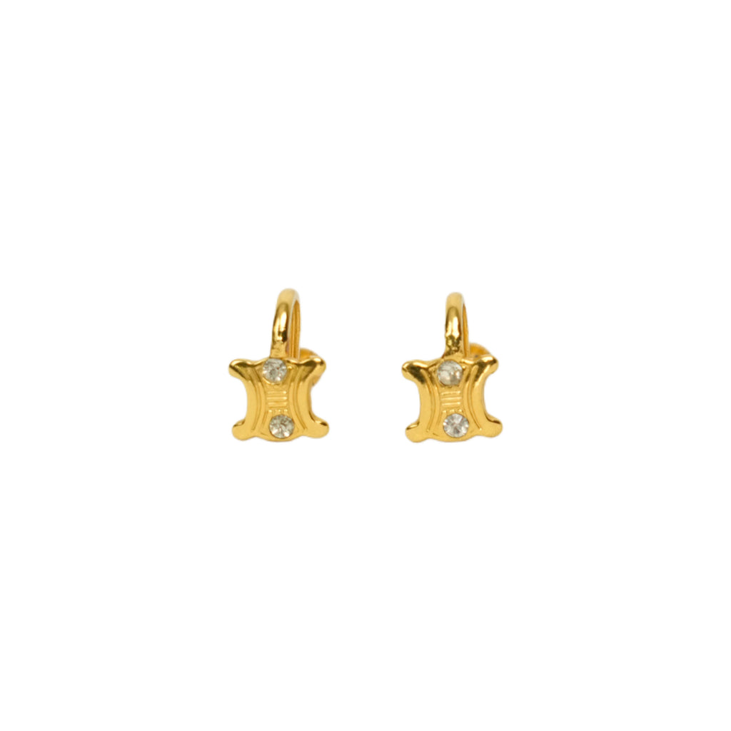 CELINE Macadam Rhinestone Earrings
