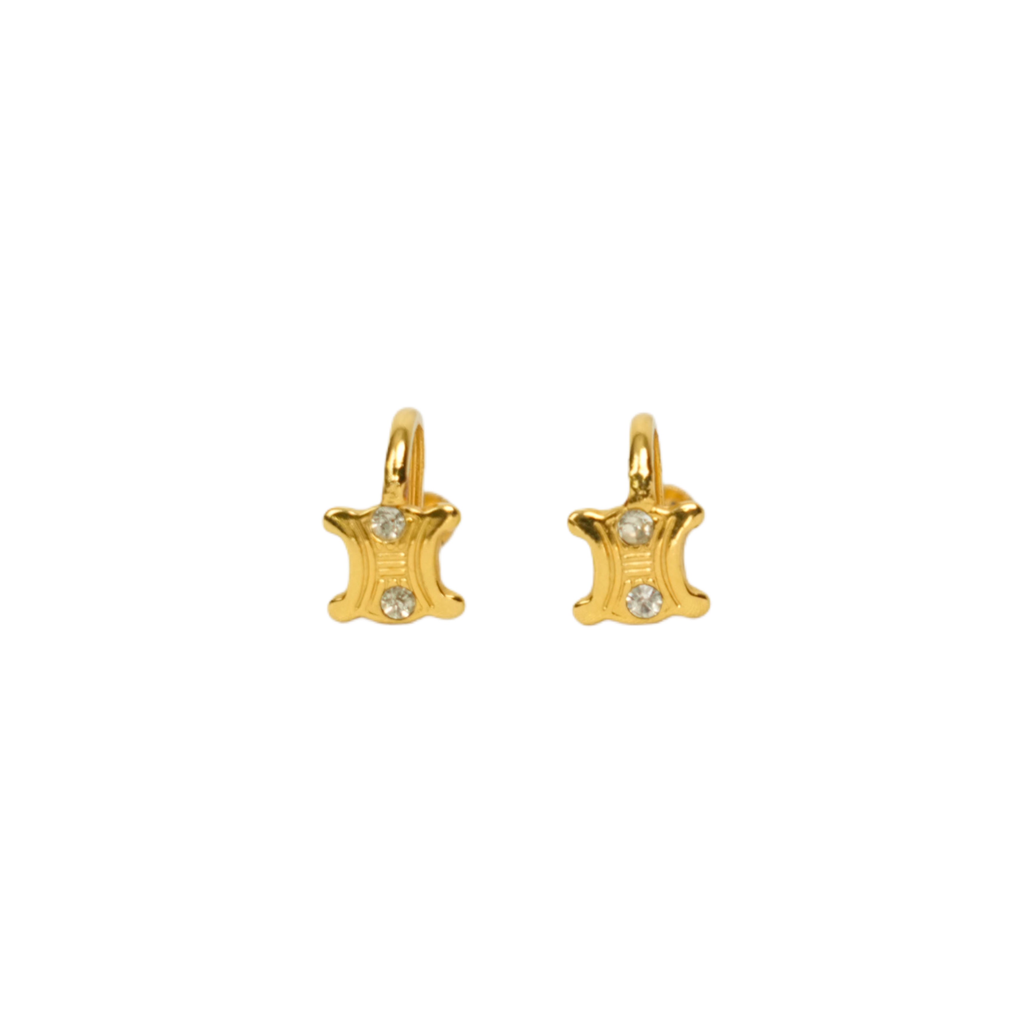 CELINE Macadam Rhinestone Earrings