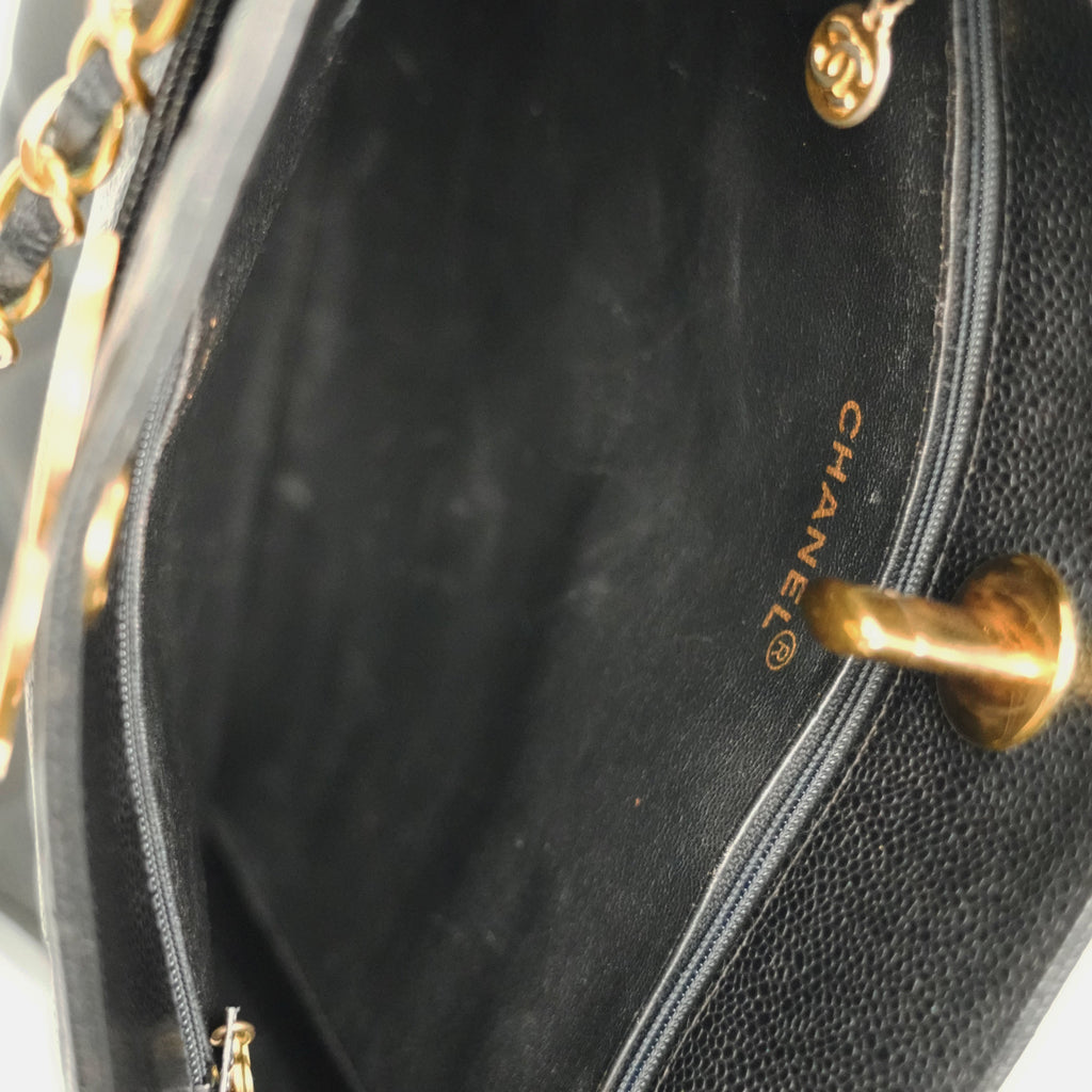 CHANEL 1997–1999 Coco Mark Matelassé Caviar Skin Tote Bag / Shoulder Bag