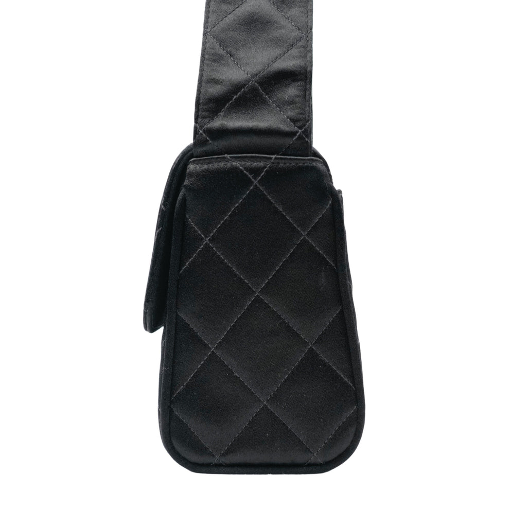 CHANEL 1991-1994 Mini MatelasseSatin Shoulder bag