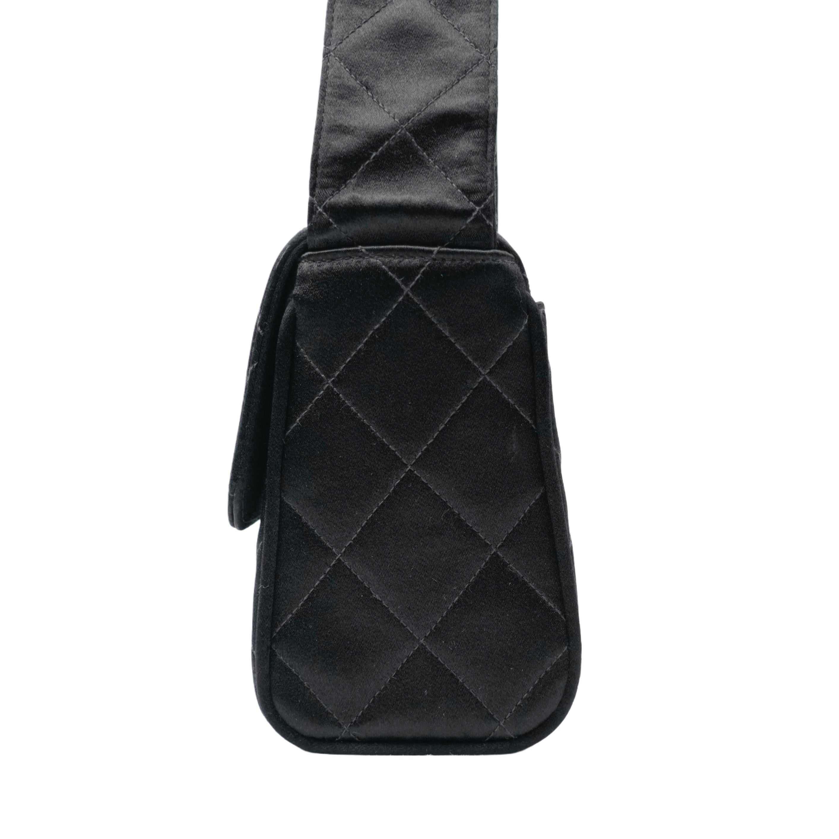 CHANEL 1991-1994 Mini MatelasseSatin Shoulder bag