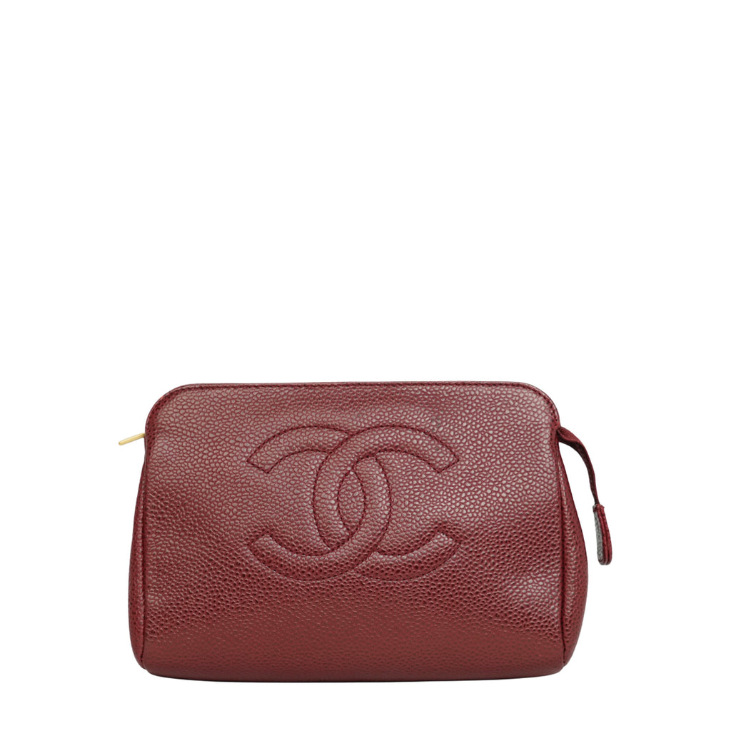 CHANEL Caviar Skin Coco Mark Pouch
