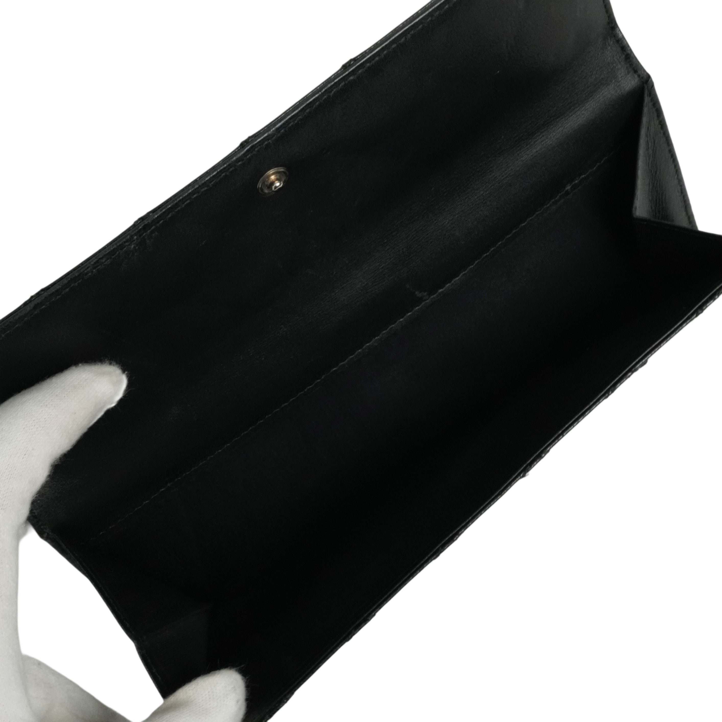 CHANEL 2009–2010 Matelassé Coco Mark Bi-Fold Long Wallet
