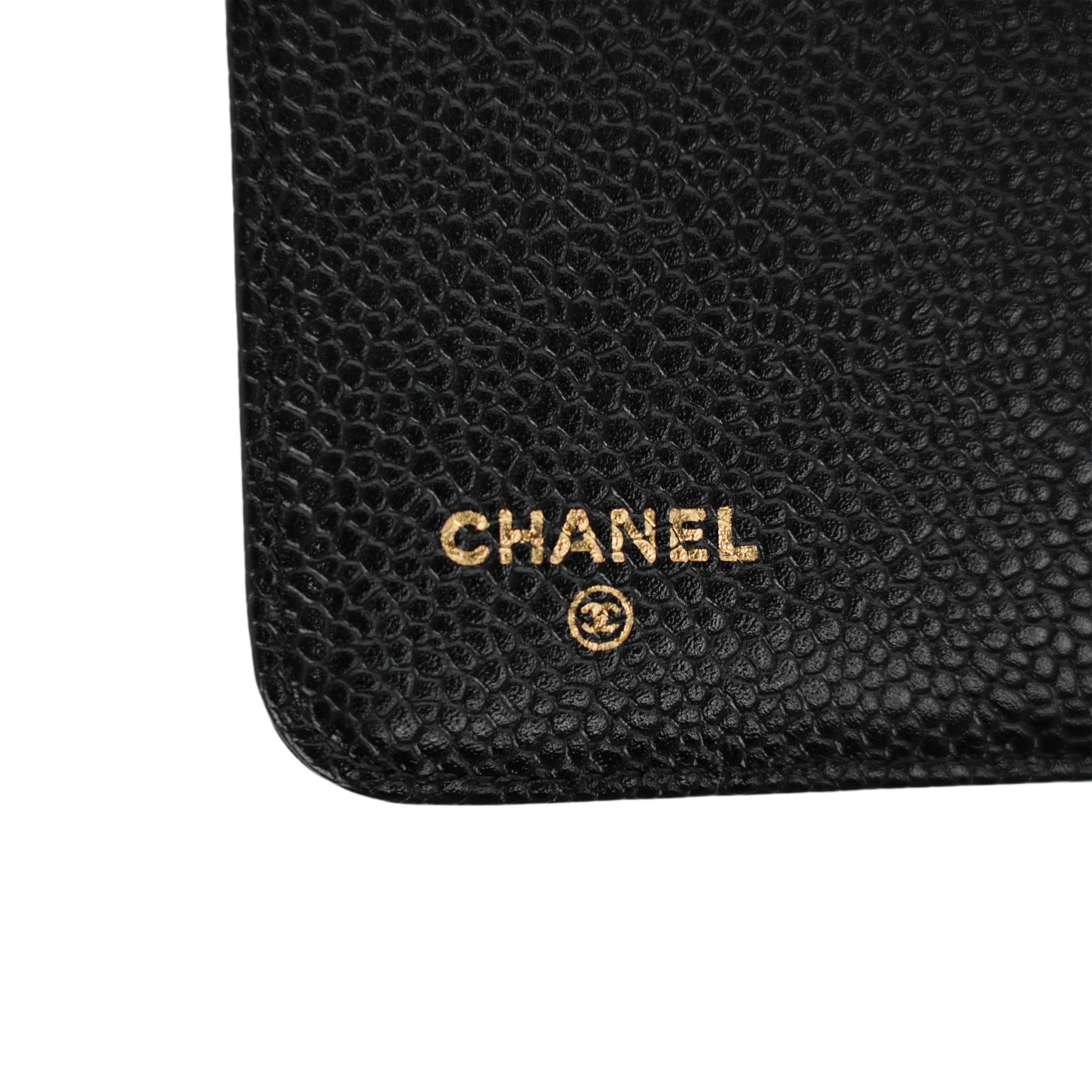 CHANEL 1997–1999 Coco Mark Caviar Leather Planner Cover