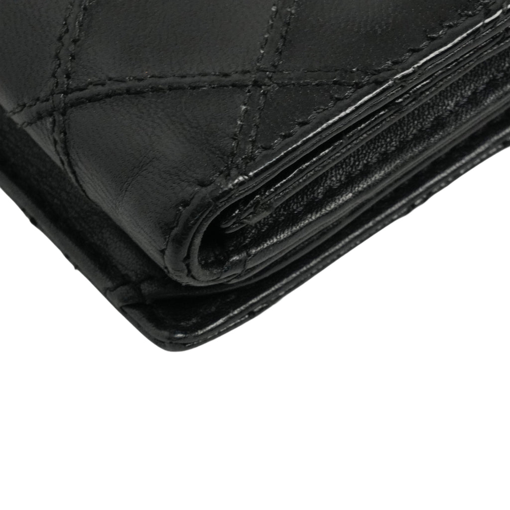 CHANEL 2009–2010 Matelassé Coco Mark Bi-Fold Long Wallet