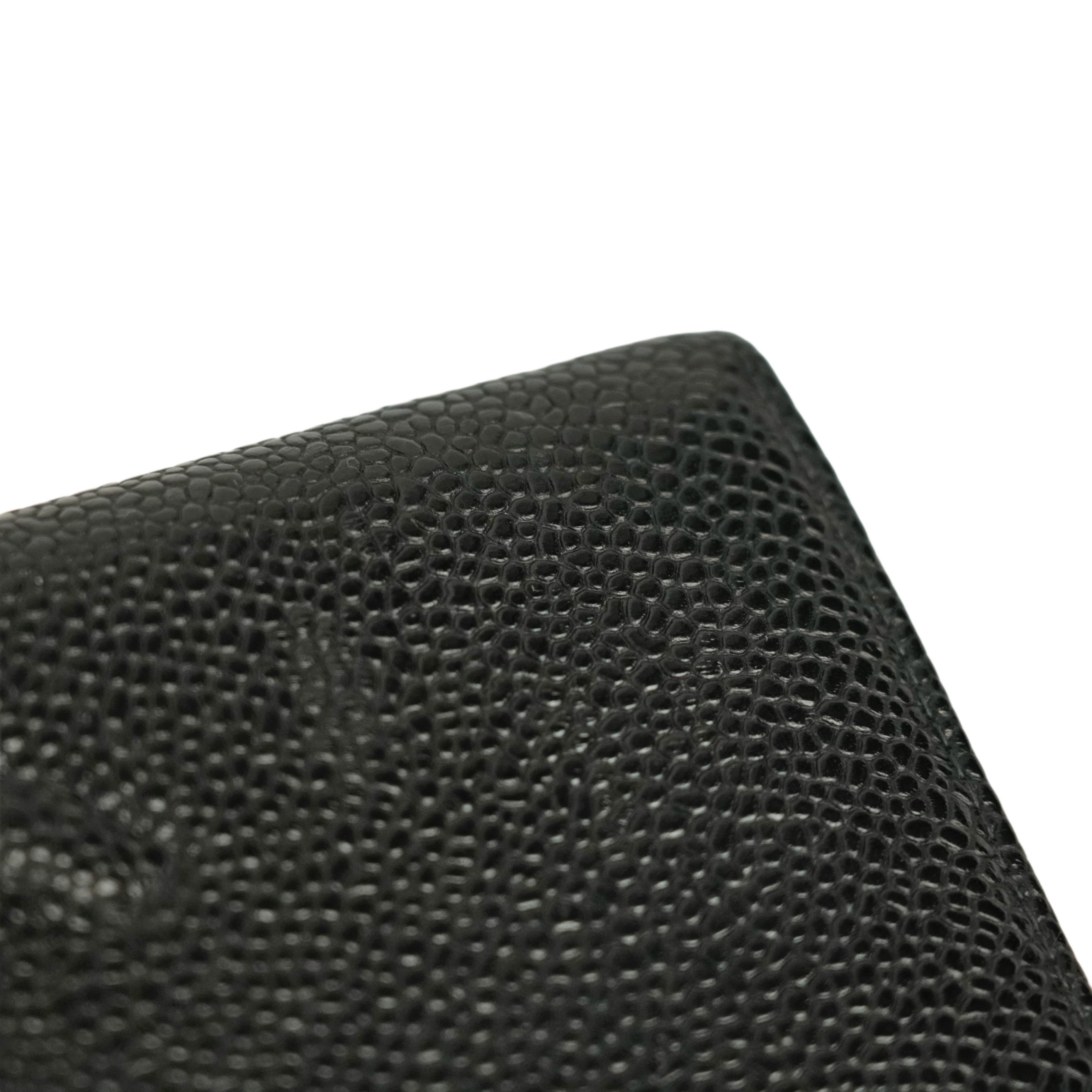 CHANEL 2003–2004 Coco Mark Caviar Skin Bifold Long Wallet