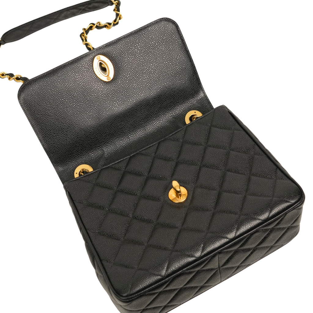 CHANEL 1994–1996 Coco Mark Matelassé Caviar Skin Shoulder Bag