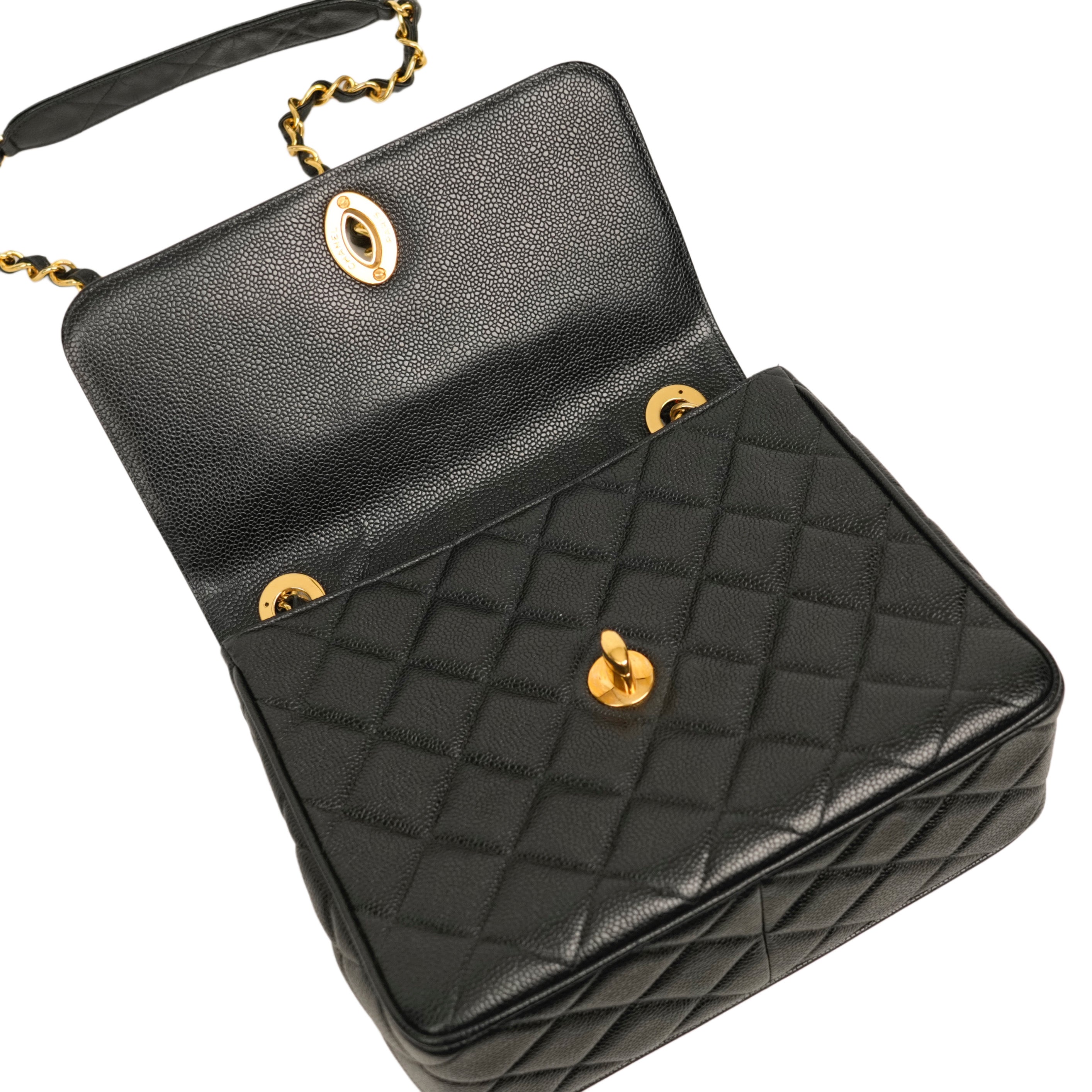 CHANEL 1994–1996 Coco Mark Matelassé Caviar Skin Shoulder Bag