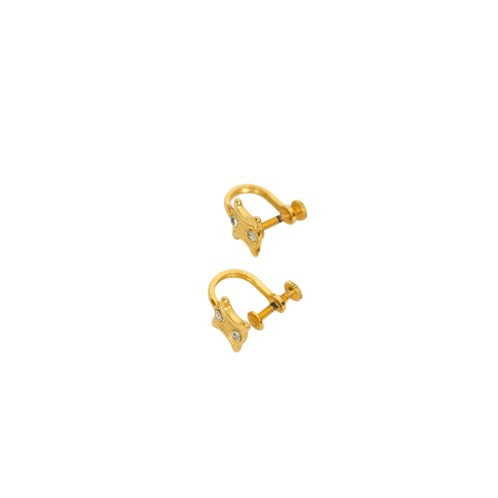 CELINE Macadam Rhinestone Earrings