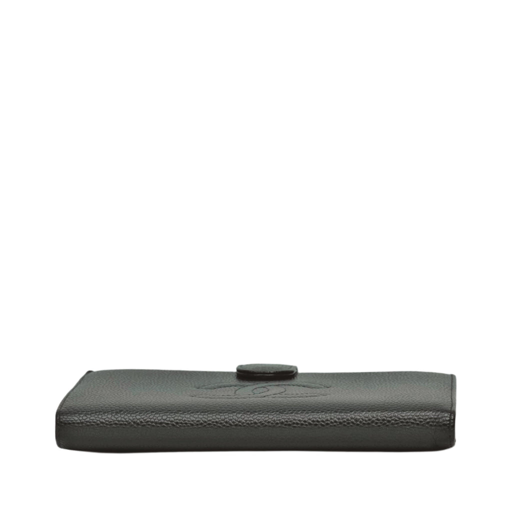 CHANEL 2003-2004 Coco Mark Caviar Skin Long Wallet