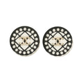 CHANEL Circle Diamond Quilted Coco Mark Earrings