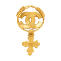 CHANEL Coco Mark Cross Motif Brooch