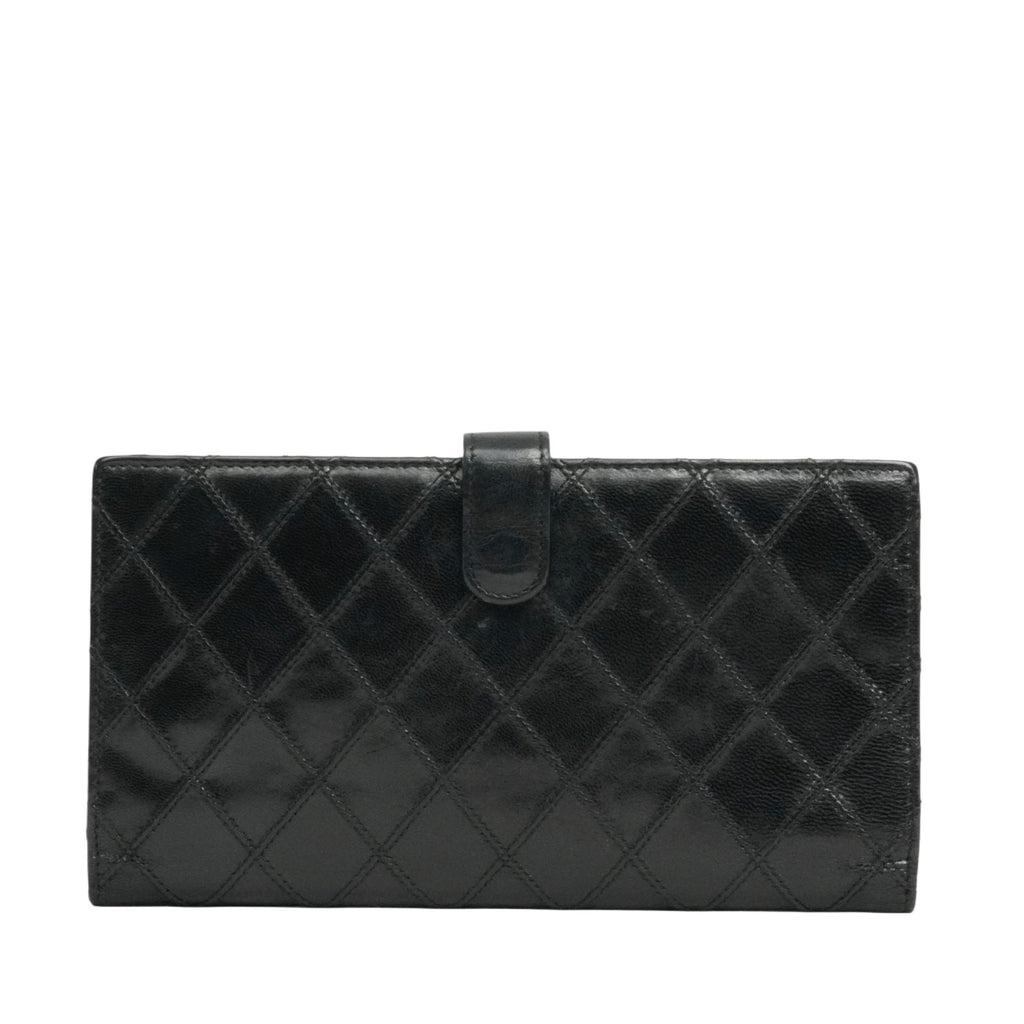CHANEL 2009–2010 Matelassé Coco Mark Bi-Fold Long Wallet